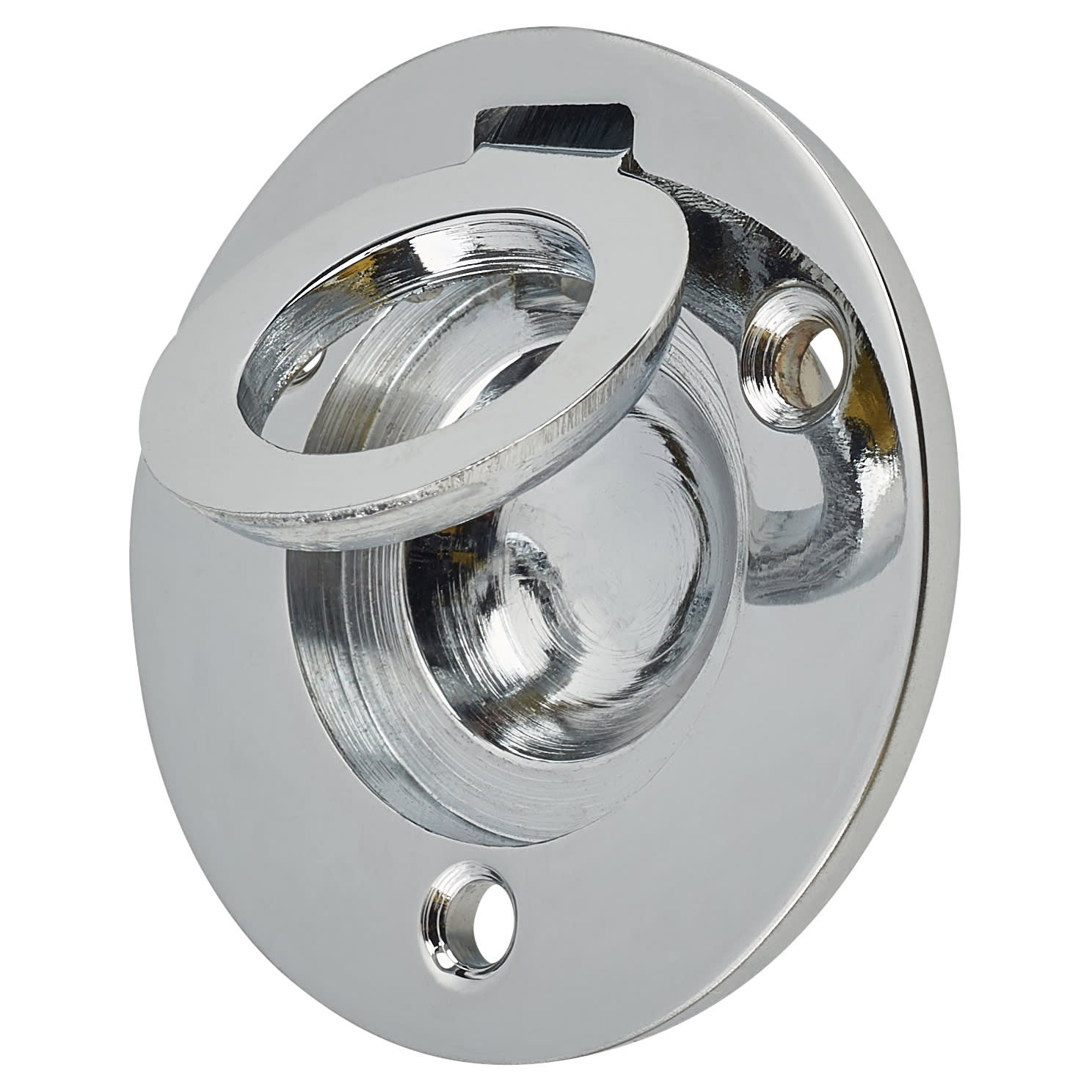 Round Flush Ring Cabinet Pull Handle - 38mm Diameter - Polished Chrome - view 3