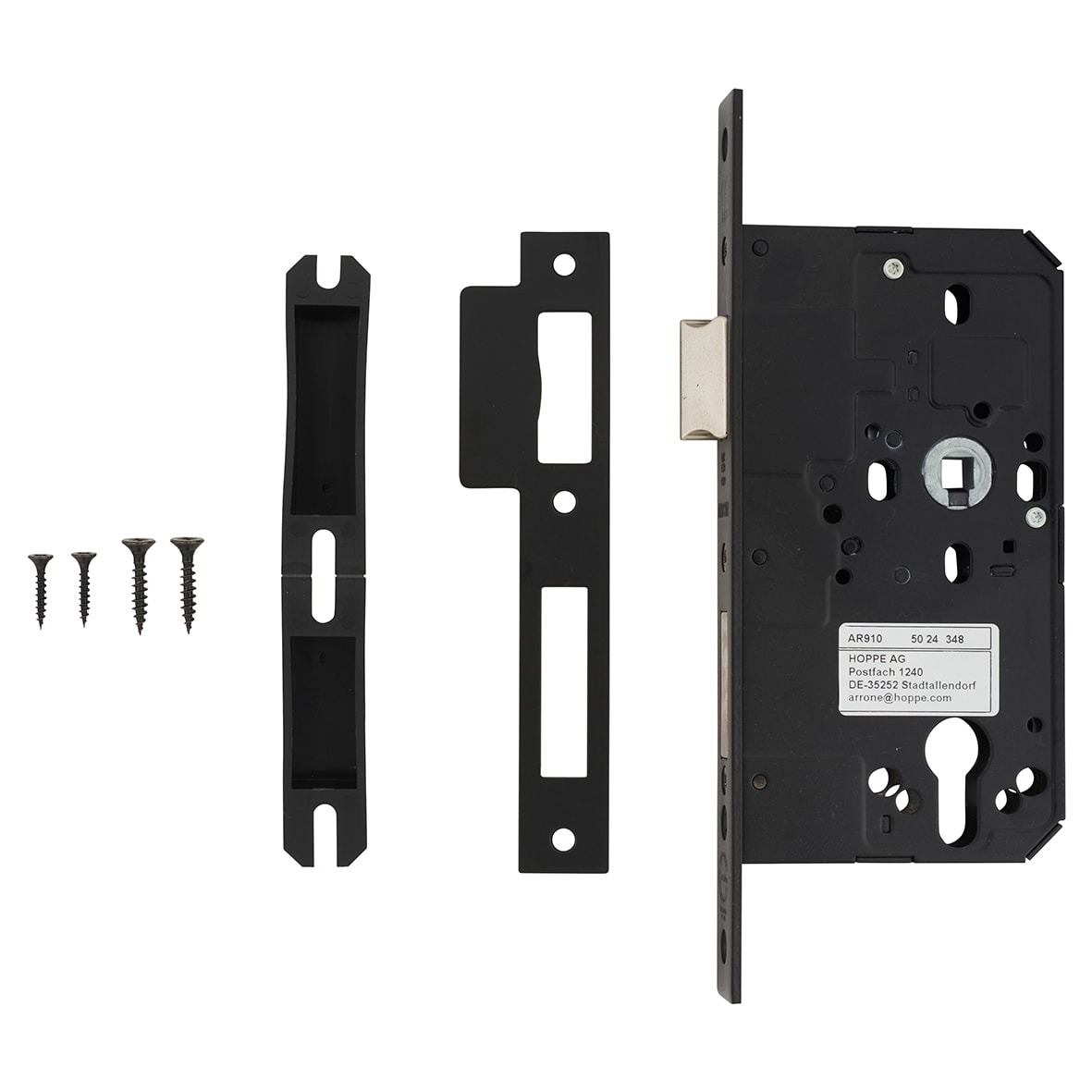 Euro Profile DIN Sashlock - 88mm Case - 60mm Backset - Square - Matt Black - view 2