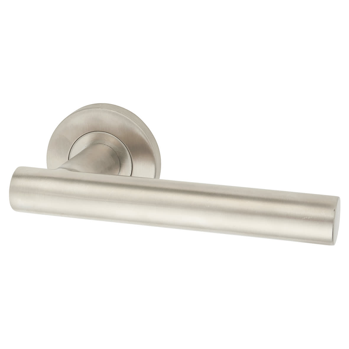 Satin Stainless Steel 19mm Straight T-Bar Door Handles on Round Rose - view 4