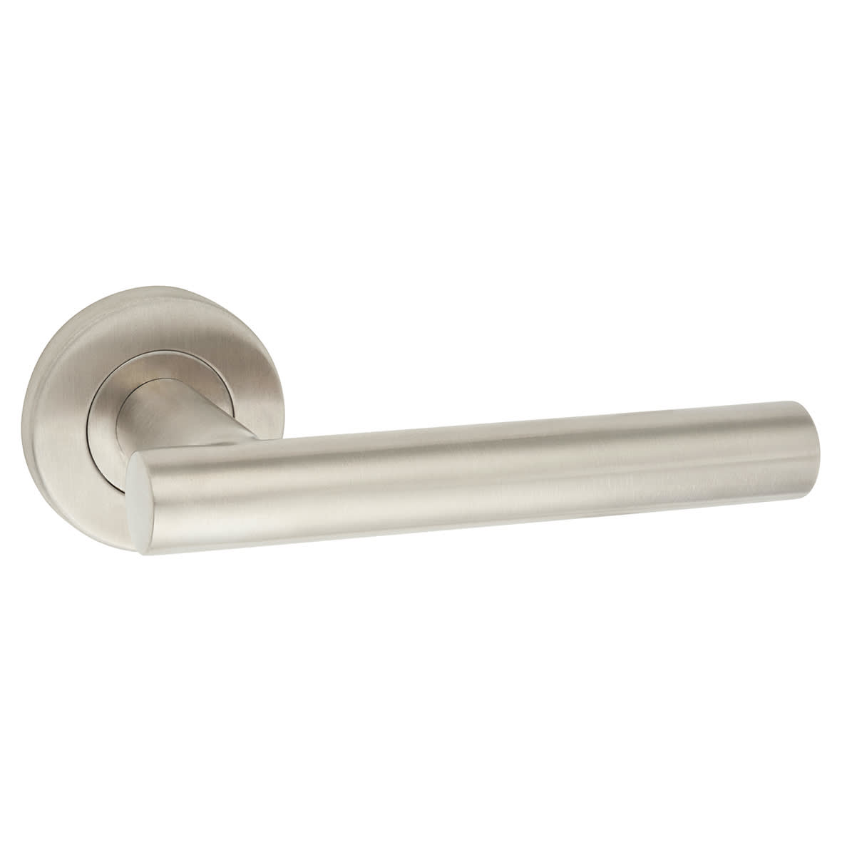 Satin Stainless Steel 19mm Straight T-Bar Door Handles on Round Rose - view 5