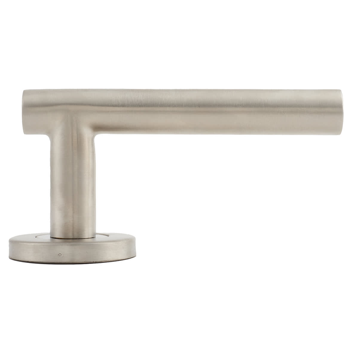 Satin Stainless Steel 19mm Straight T-Bar Door Handles on Round Rose - view 6