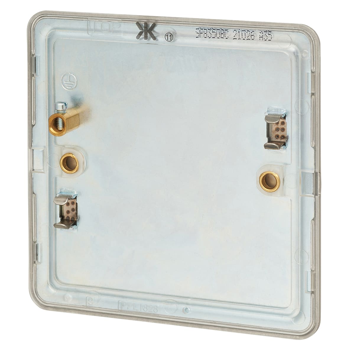1 Gang Blank Plate - Brushed Chrome - view 2