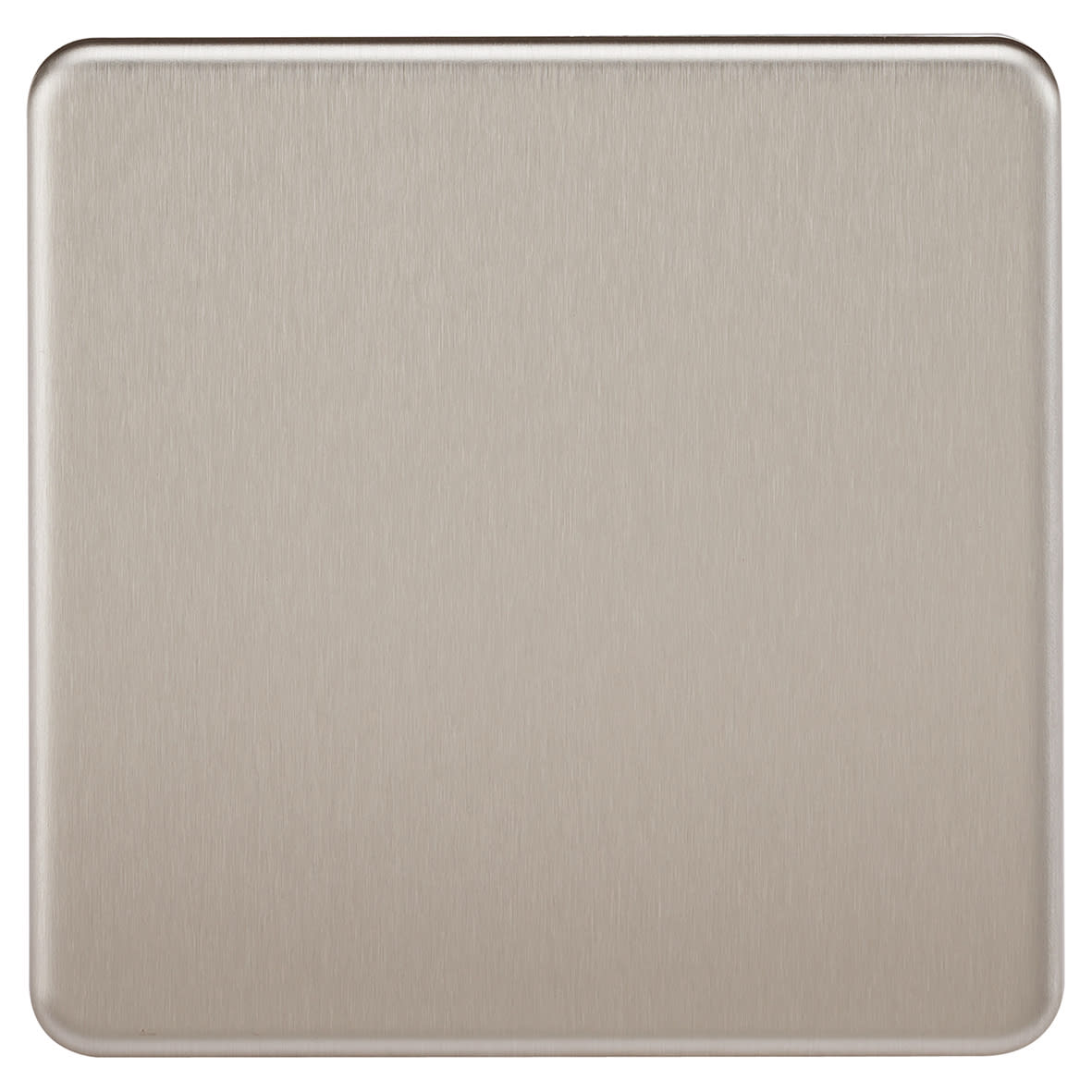 1 Gang Blank Plate - Brushed Chrome - view 3