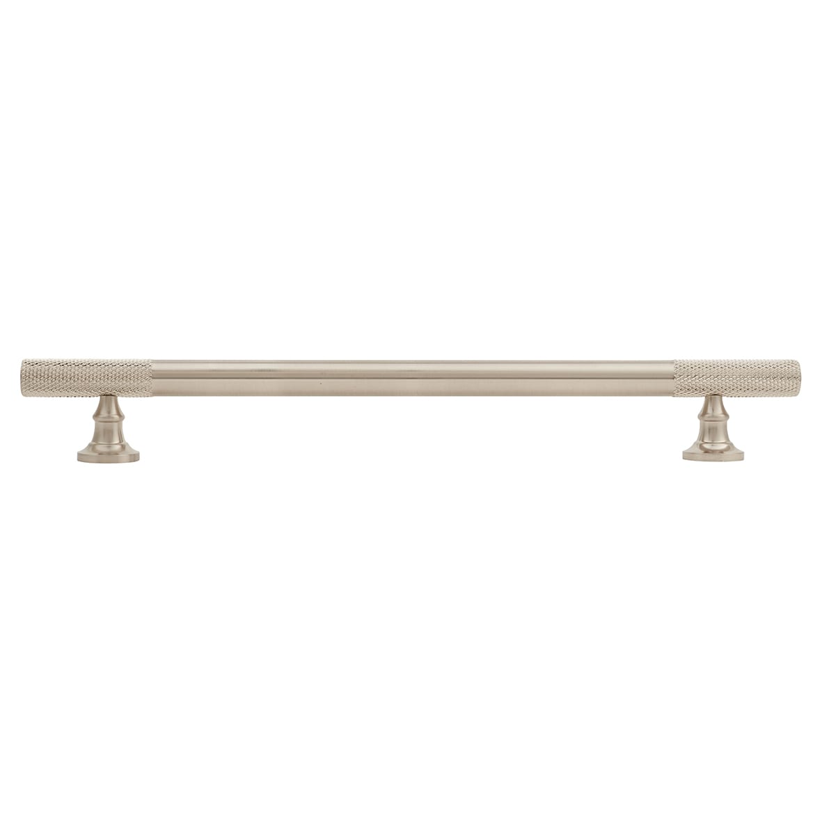 York 12mm Partially Knurled T-Bar Cabinet Pull Handle - 192mm Centres - Satin Nickel - view 2