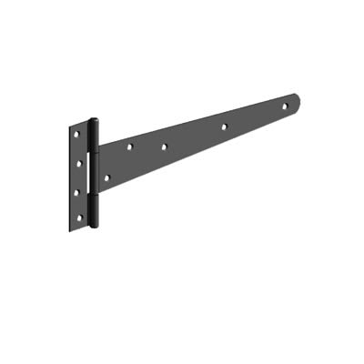 Heavy Duty Strong Gate/Door Tee Hinge - 450 x 55mm - Black Galvanised - Pair - view 2