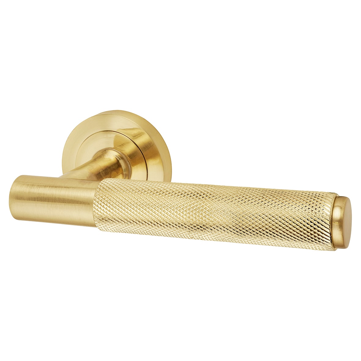 Satin Brass Knurled 3 Lever Sashlock Door Handles Pack - Remi Range - view 3