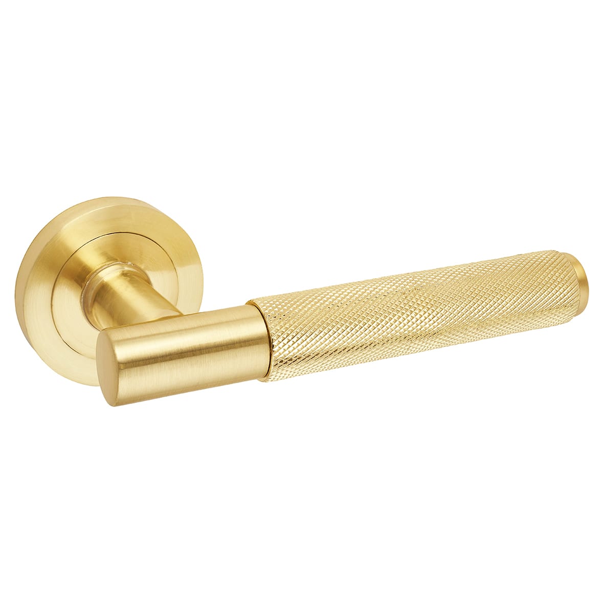 Satin Brass Knurled 3 Lever Sashlock Door Handles Pack - Remi Range - view 4