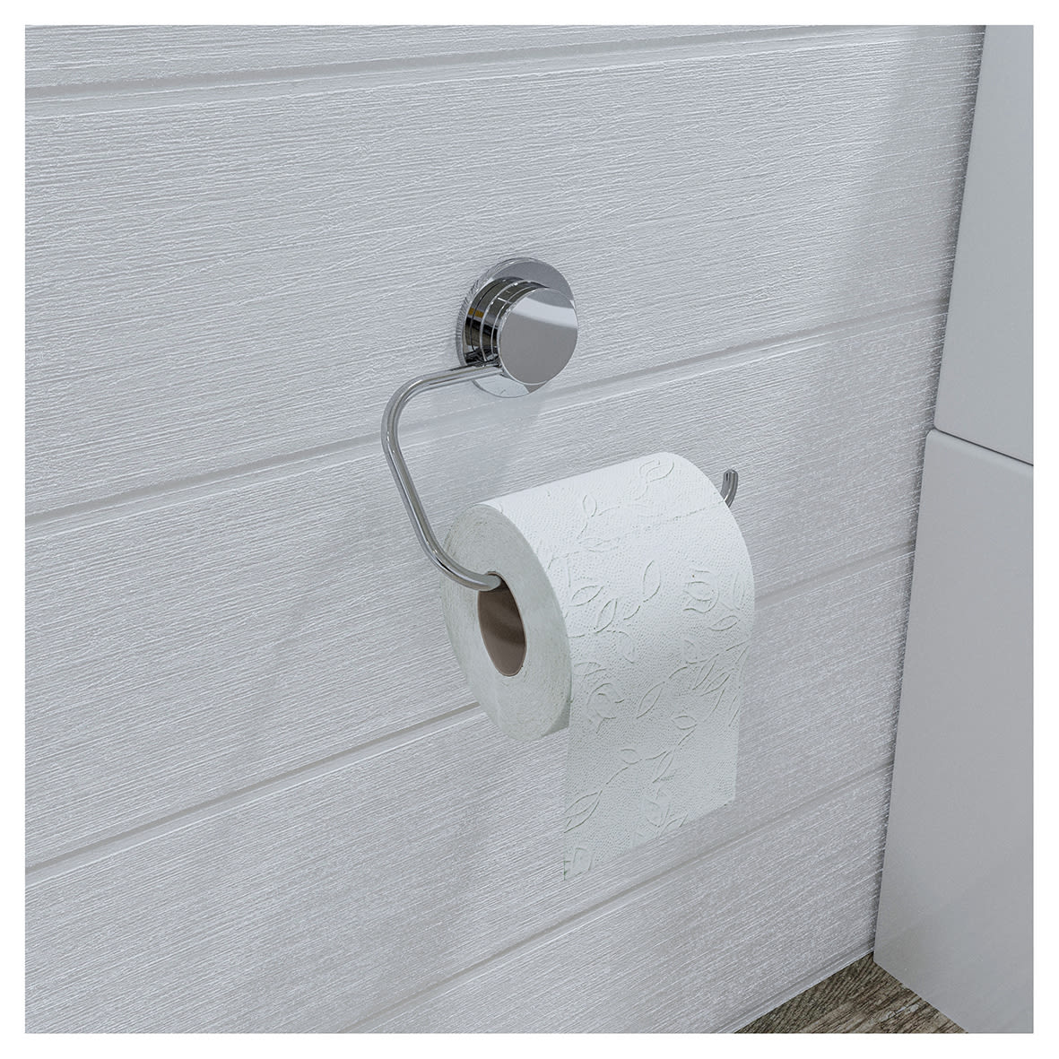 Stick 'N' Lock Toilet Roll Holder - 141 x 171 x 22mm - Polished Chrome - view 4