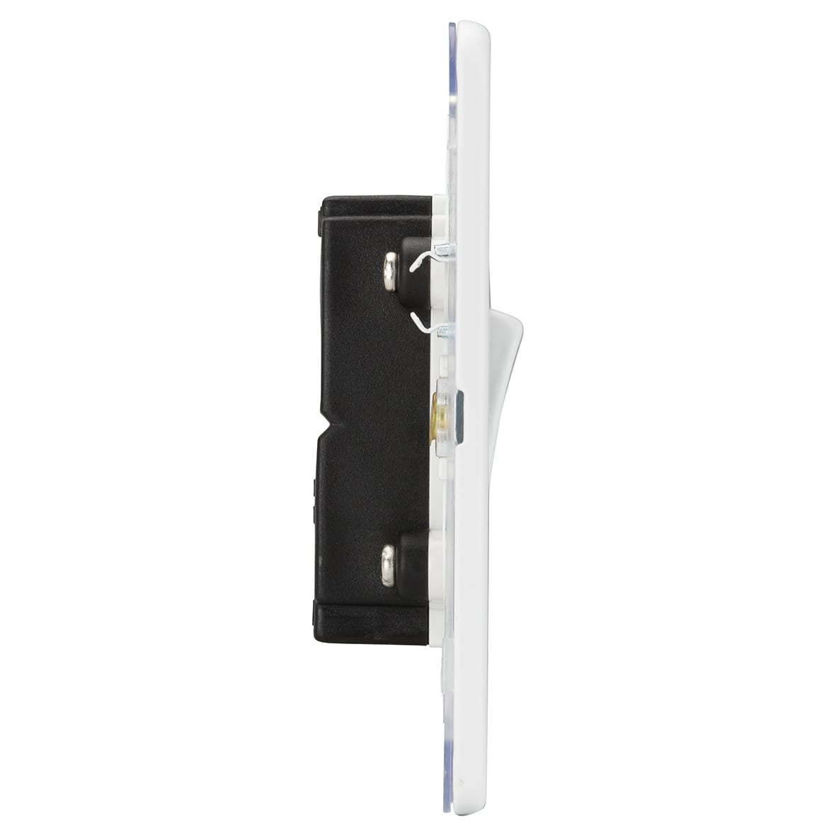10AX 1 Gang Screwless Flat Plate Double Pole Light Switch - Matt White - view 2