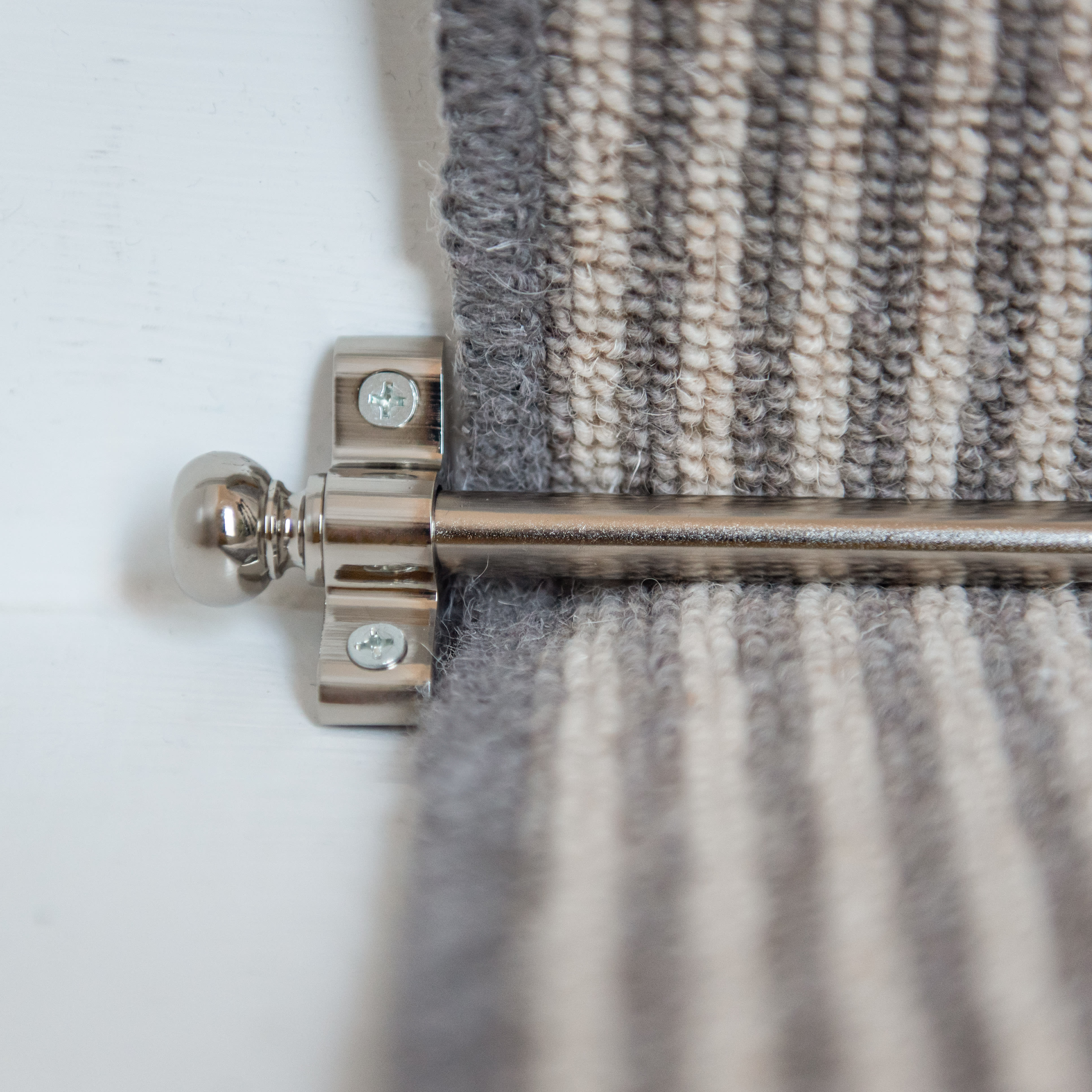 Stair Rod with Round Bulb Finials - 900mm Length - Polished Nickel - view 5