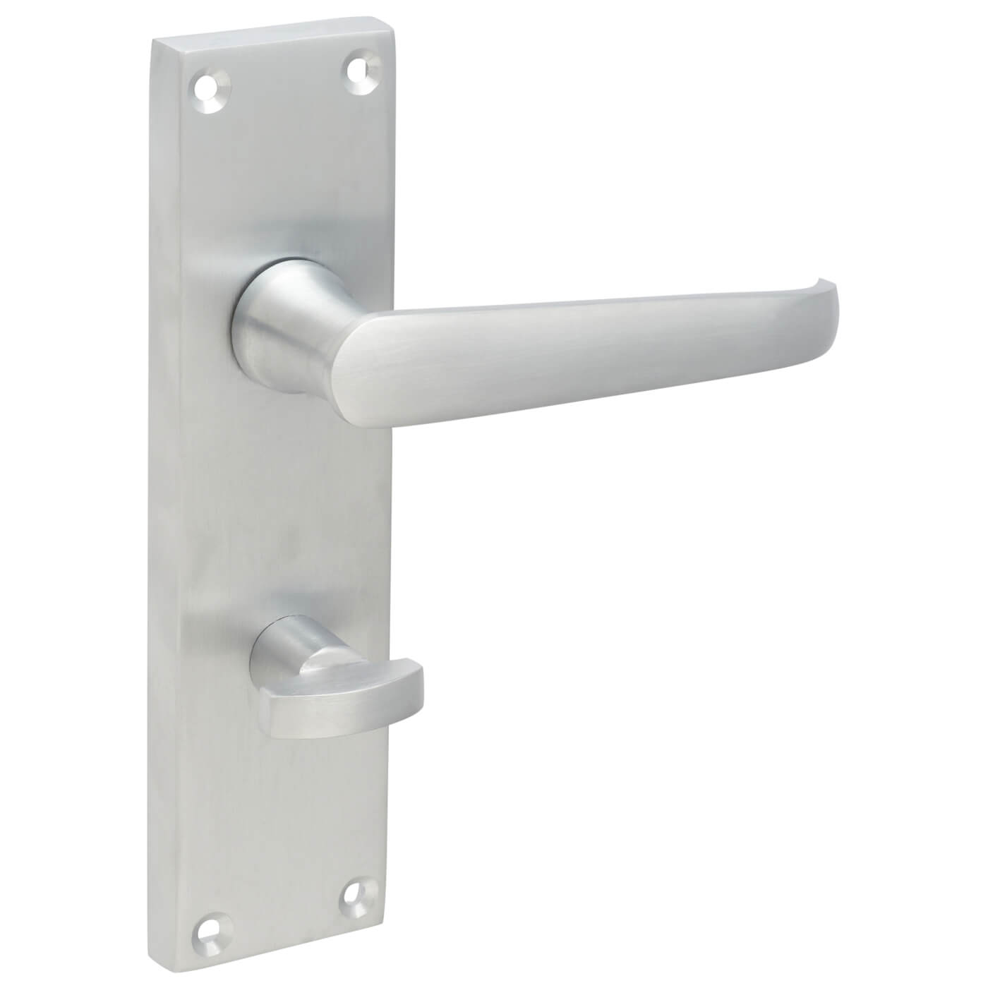 Satin Chrome Victorian Straight Bathroom Door Handles - 155 x 42mm - view 5
