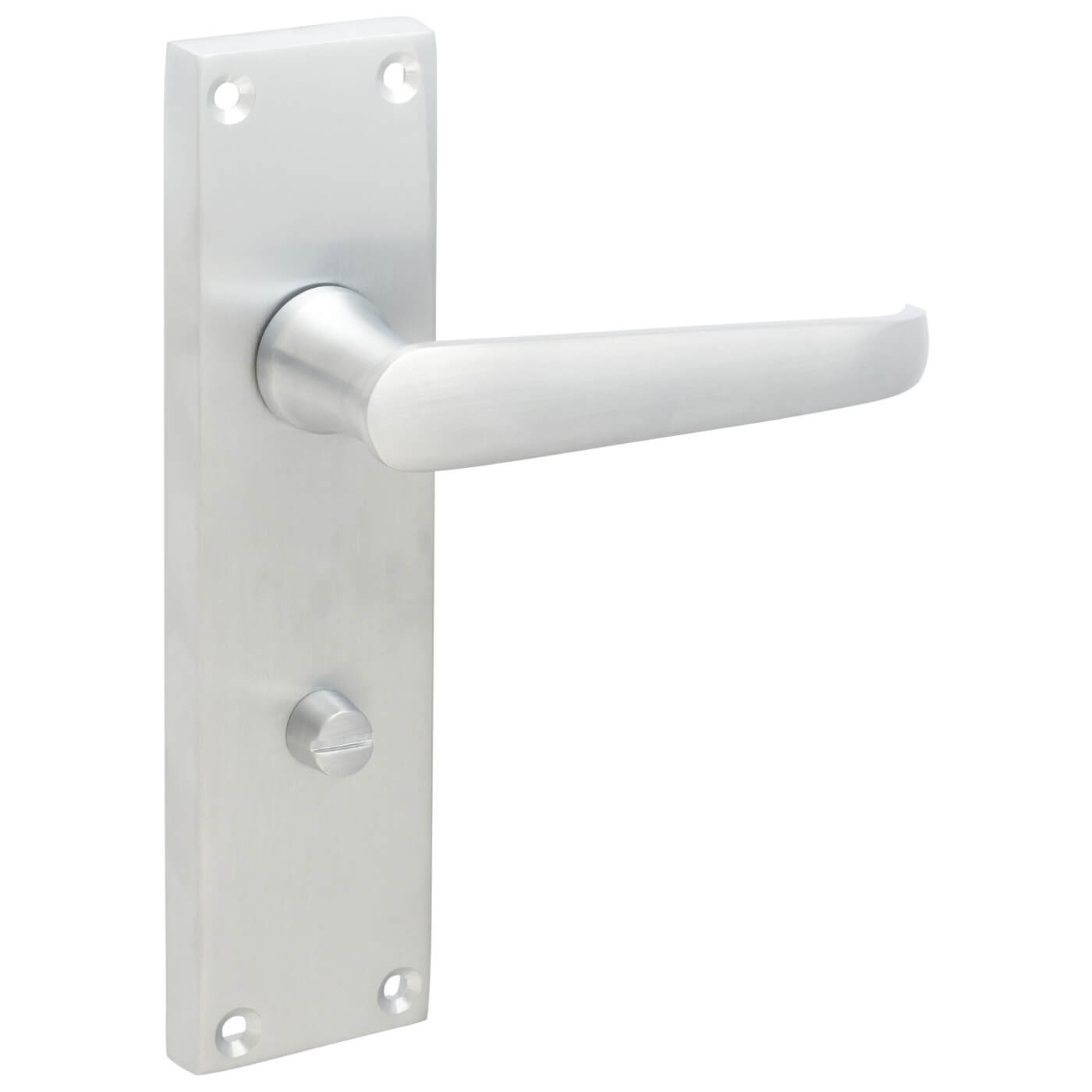 Satin Chrome Victorian Straight Bathroom Door Handles - 155 x 42mm - view 6