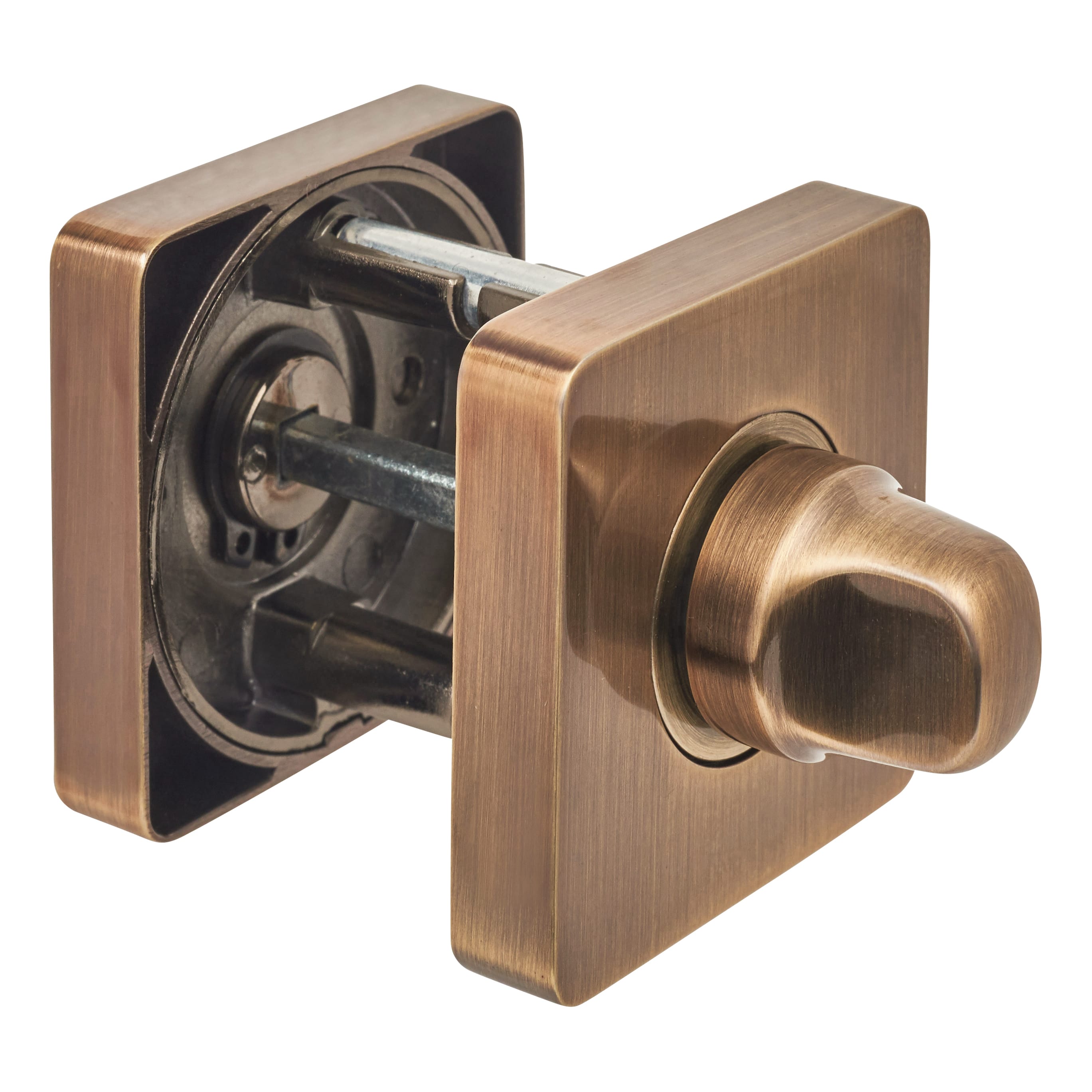 Square Bathroom Turn & Release - 52mm Diameter - Antique Brass - view 3