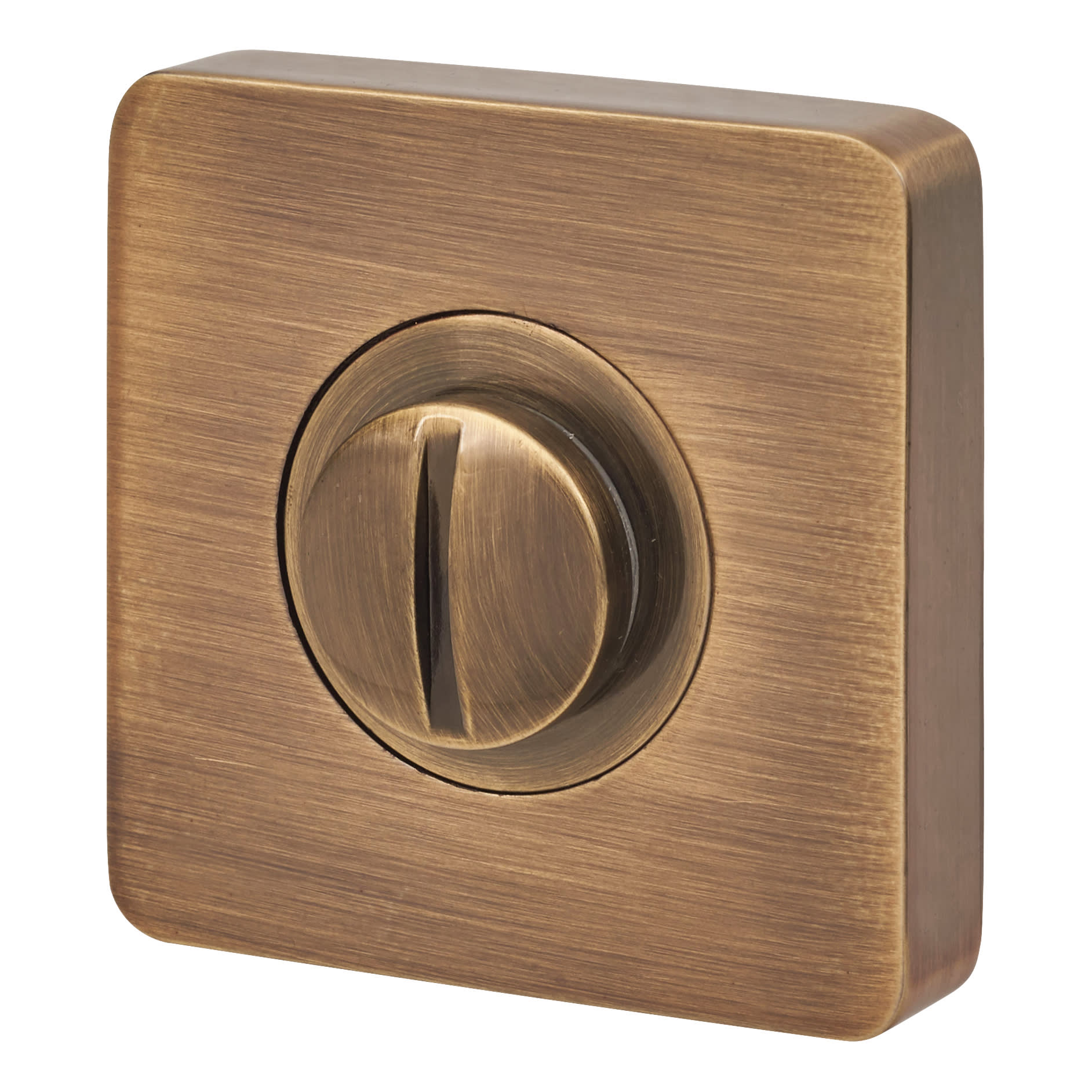 Square Bathroom Turn & Release - 52mm Diameter - Antique Brass - view 4