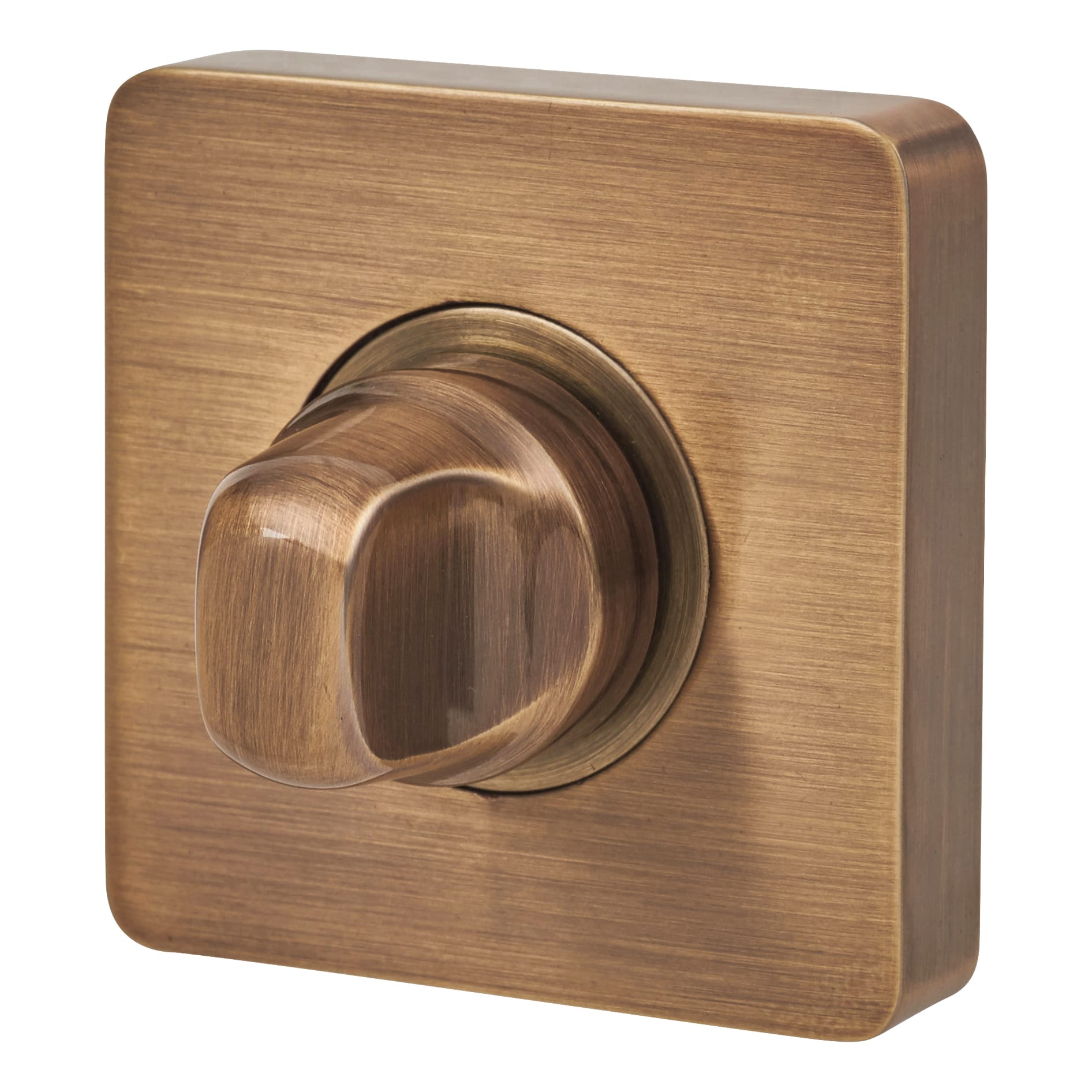 Square Bathroom Turn & Release - 52mm Diameter - Antique Brass - view 5