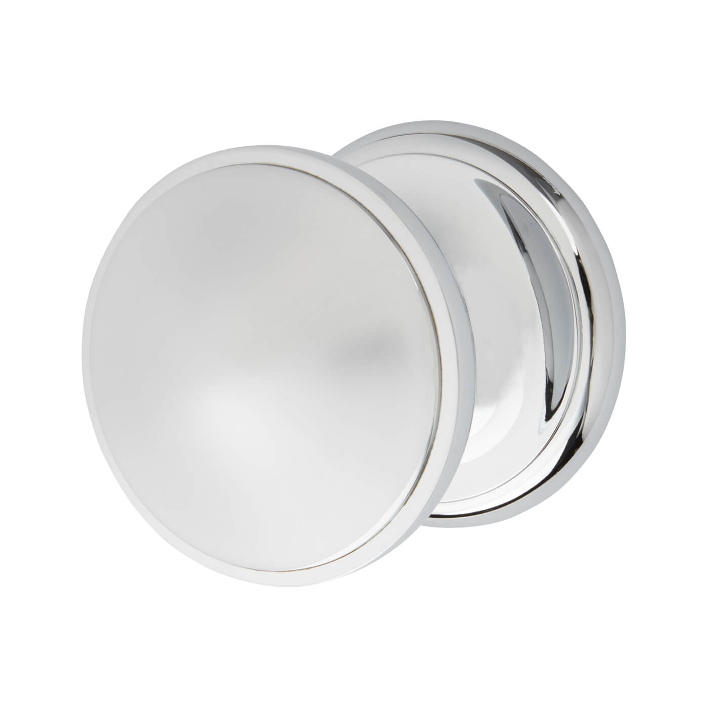 Marcus Polished Chrome Round Centre Door Knob - 81mm Rose Diameter - view 2