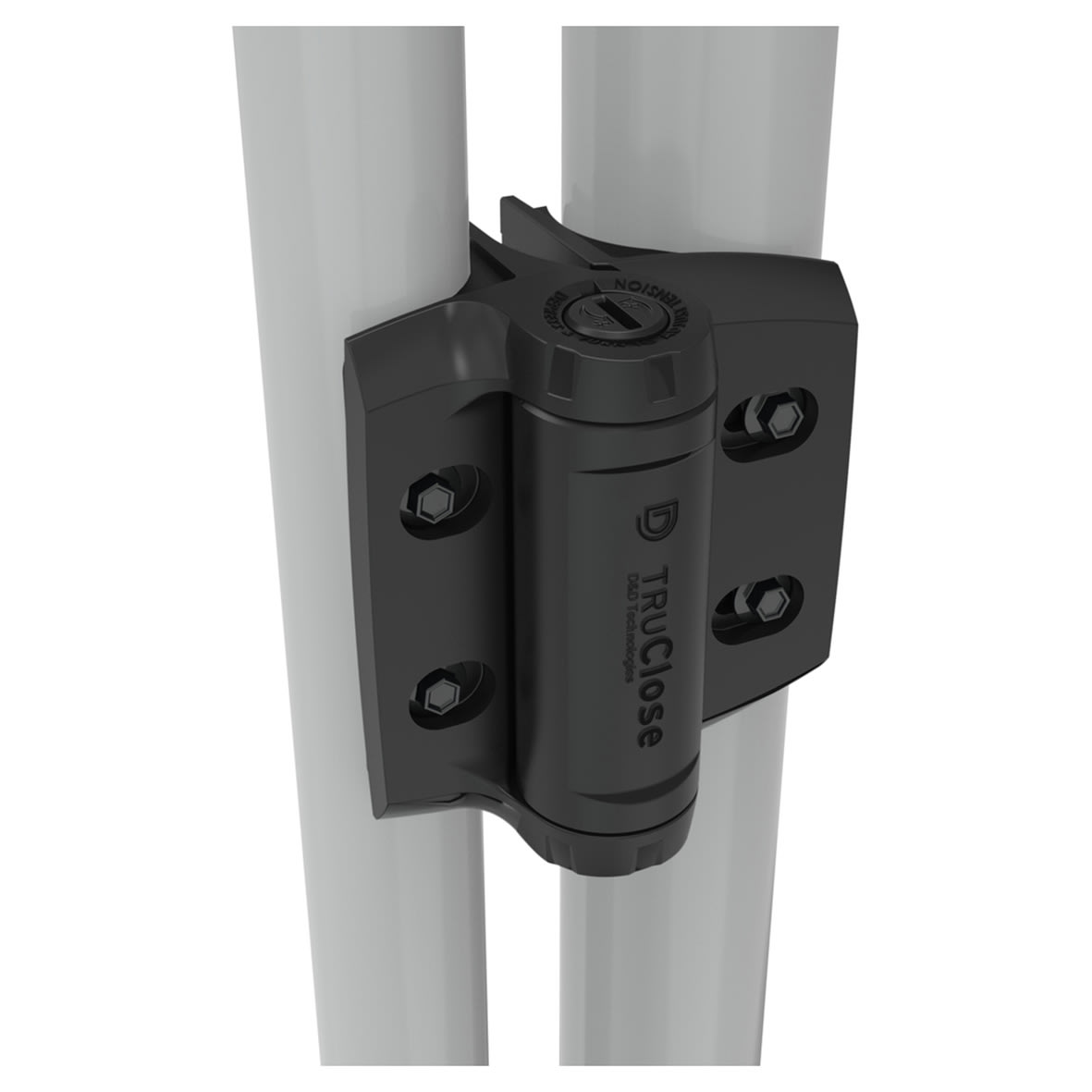 D&D TrueClose Heavy Duty Nylon Round Post Fittings - 121 x 108 x 13.5mm - Black - Pair - view 2