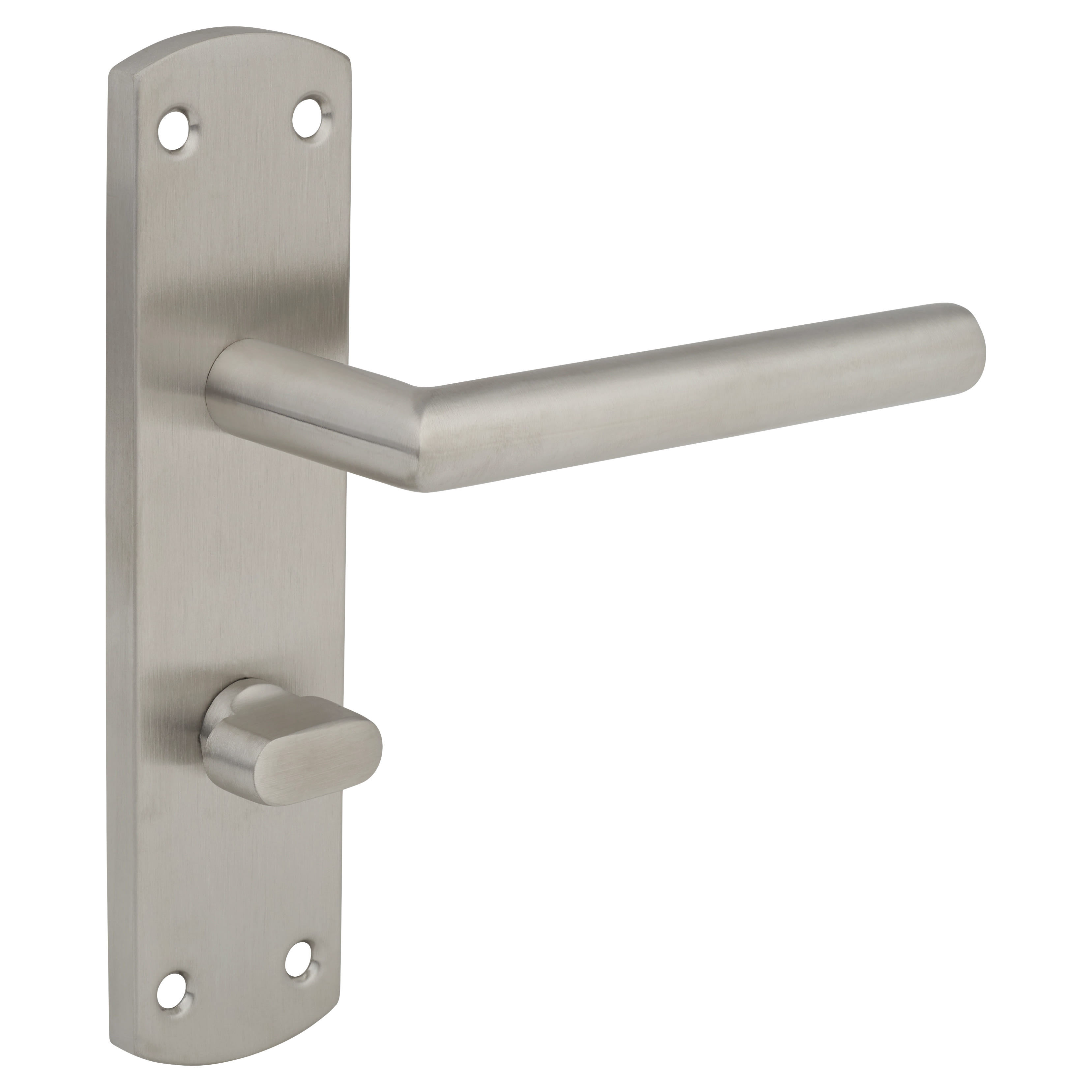 Satin Stainless Steel Mitred Bathroom Door Handles - 172 x 44mm - view 3