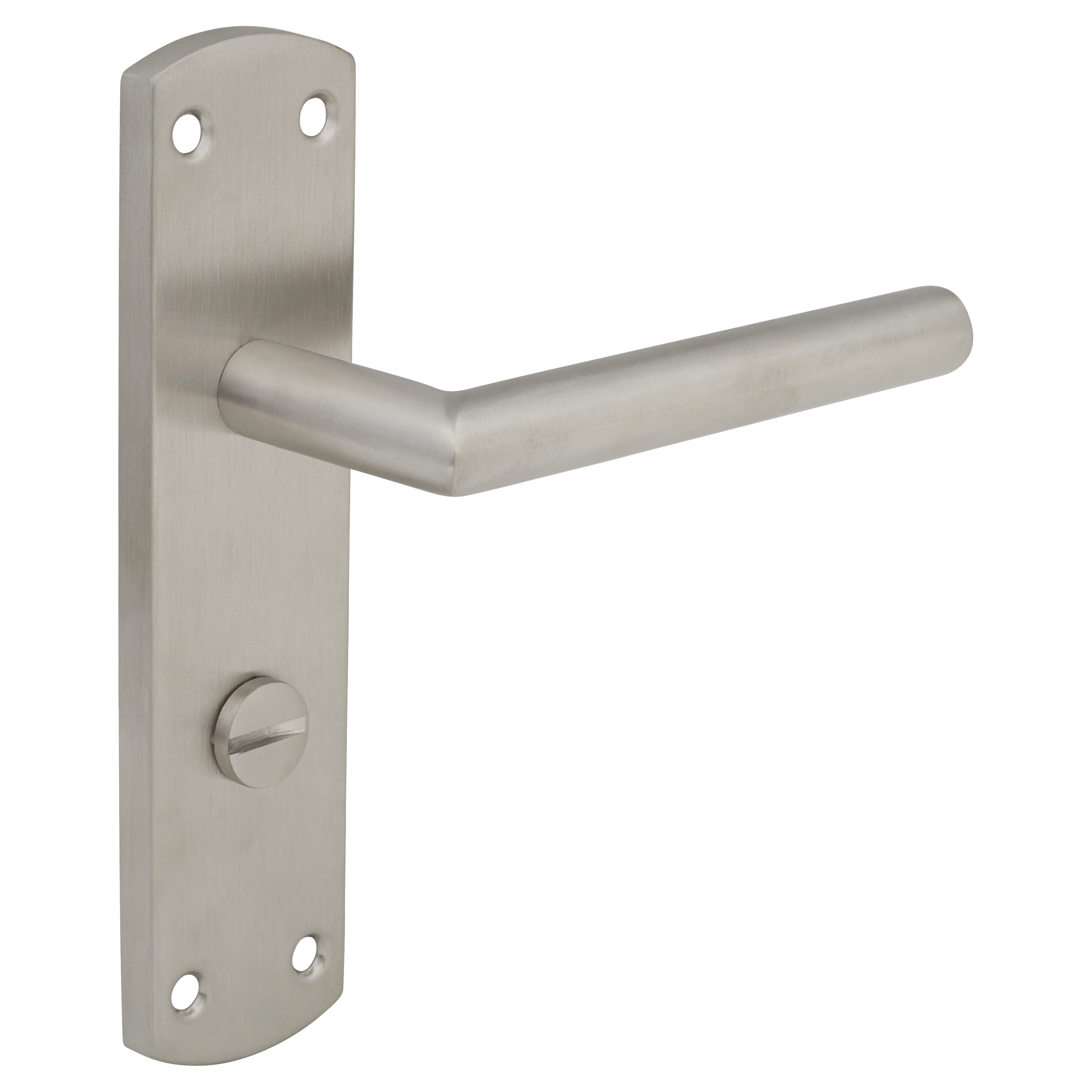 Satin Stainless Steel Mitred Bathroom Door Handles - 172 x 44mm - view 4