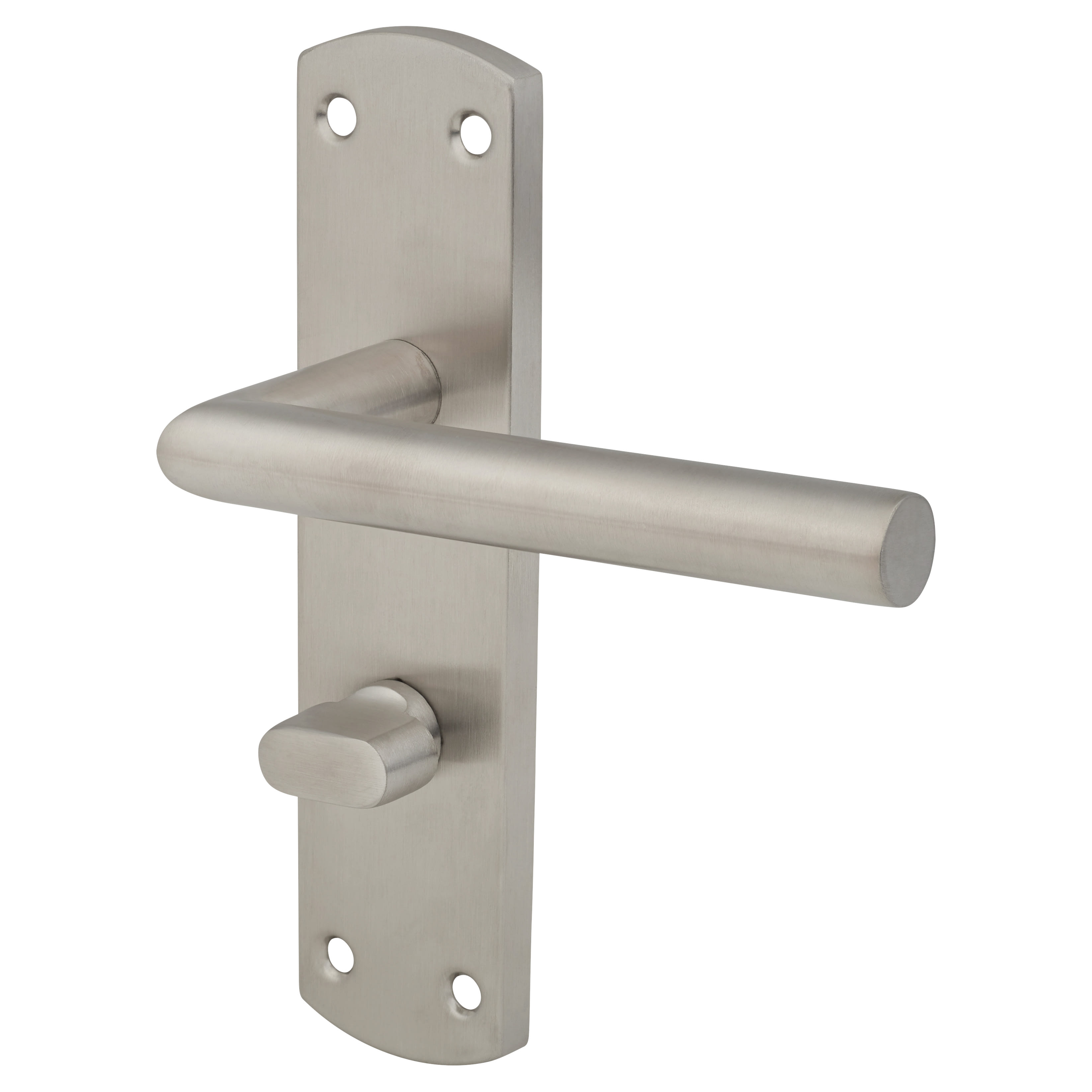 Satin Stainless Steel Mitred Bathroom Door Handles - 172 x 44mm - view 5