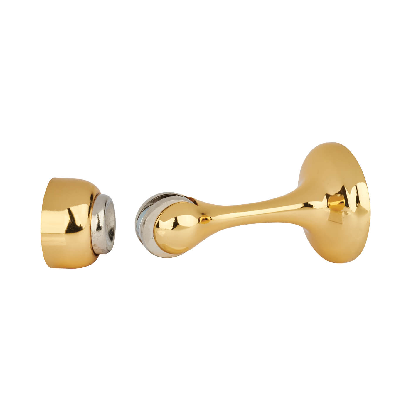 Magnetic Door Stop & Holder - 88 x 44mm - Polished Brass - view 2