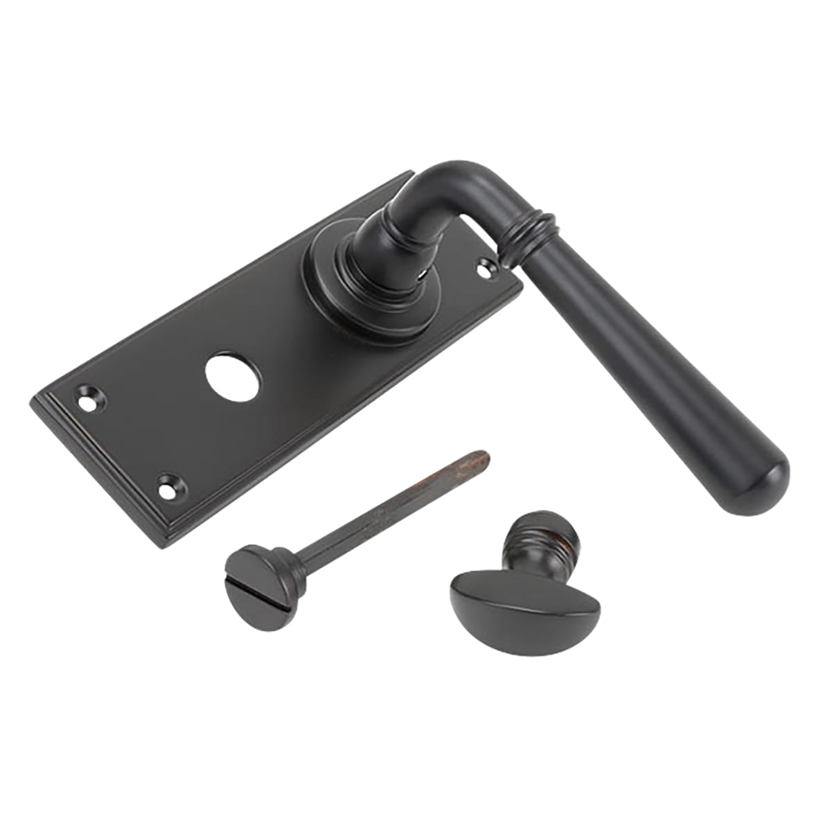 Aged Bronze Bathroom Door Handles - Newbury Range - 152 x 50mm - view 2
