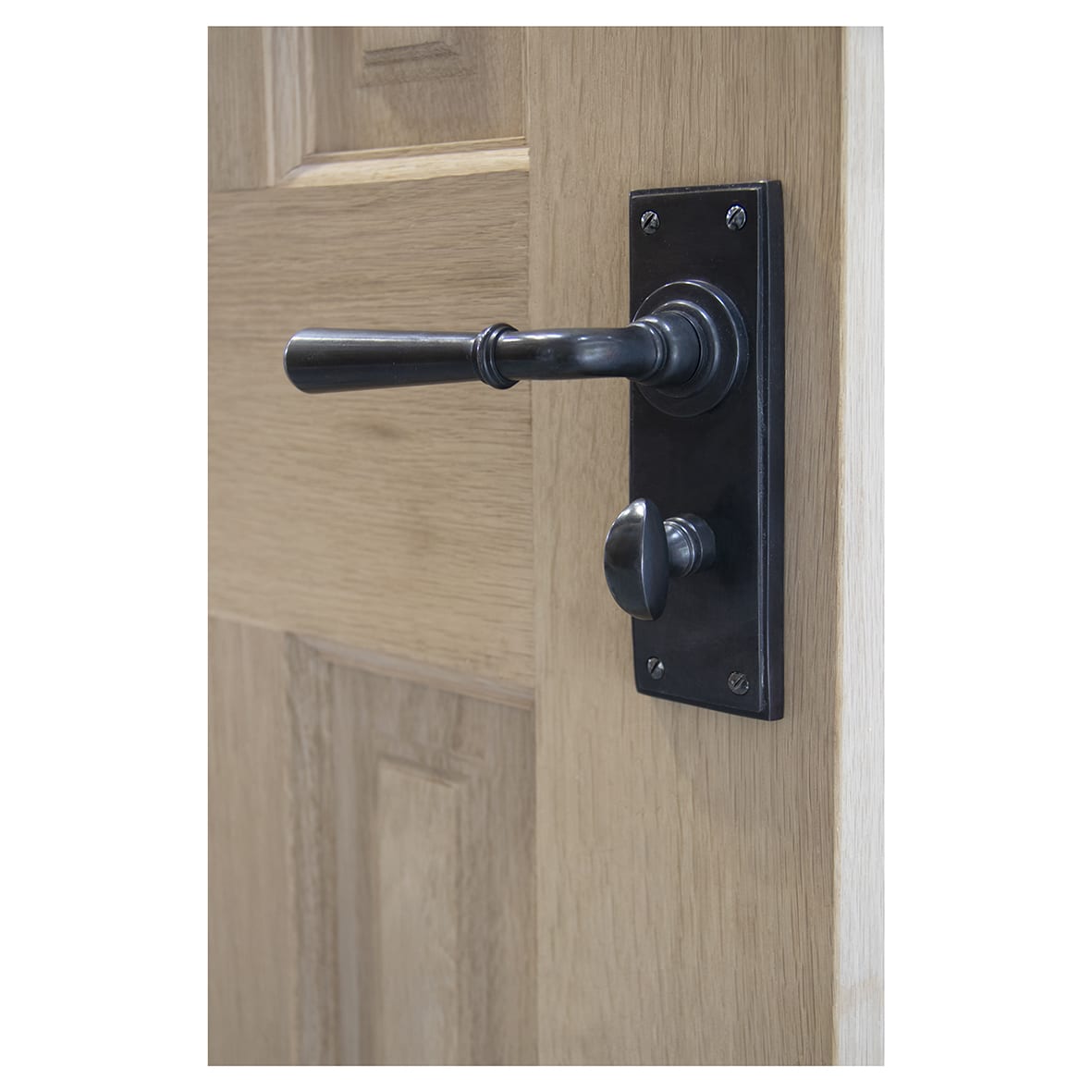 Aged Bronze Bathroom Door Handles - Newbury Range - 152 x 50mm - view 3