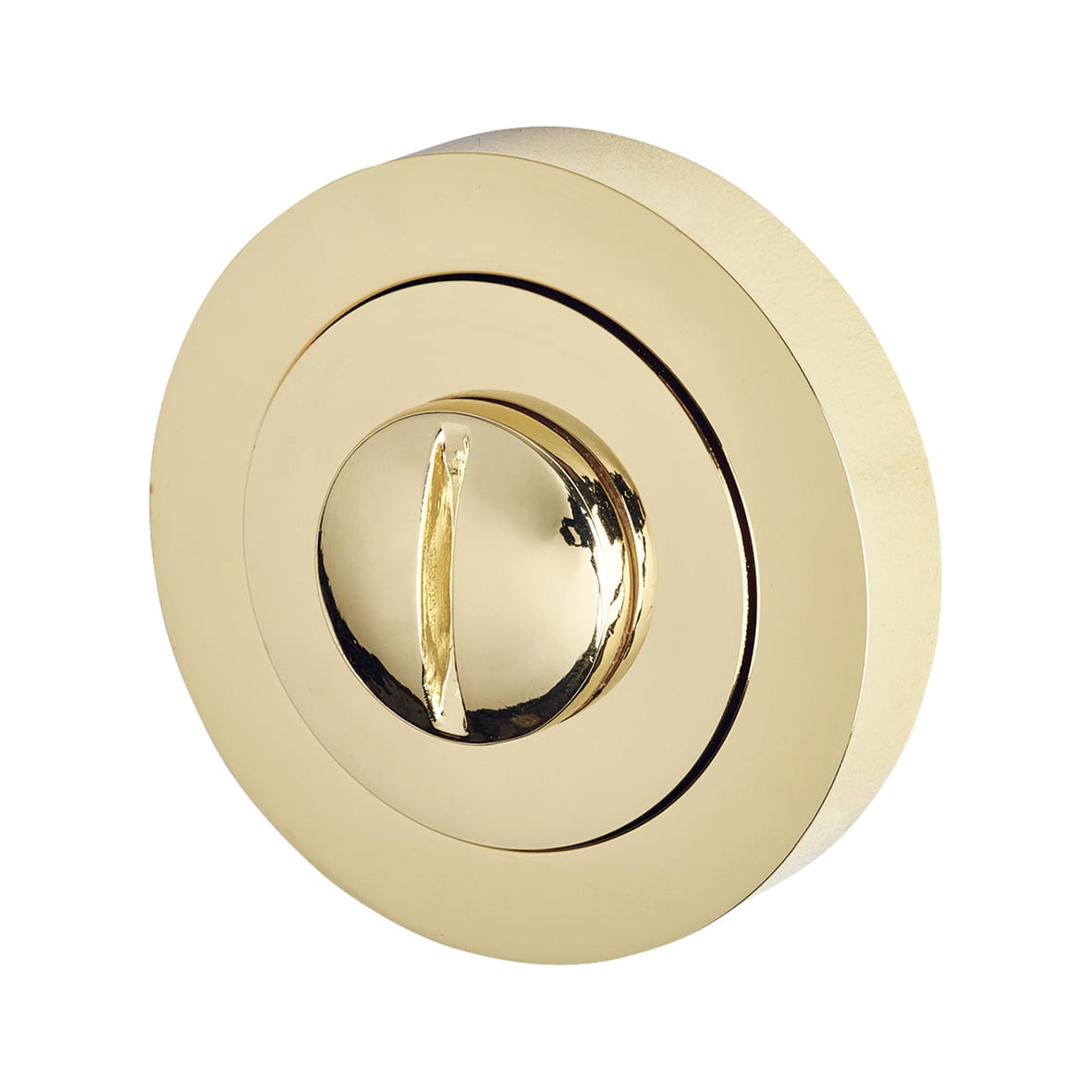 Polished Brass Bathroom Lock Door Handles on Rose Pack - Ella Range - view 5