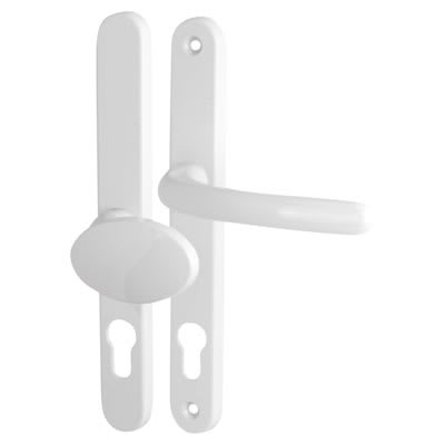 White uPVC Offset Multipoint Lever/Pad Door Handles - 92/62mm c/c - Balmoral Range - view 2
