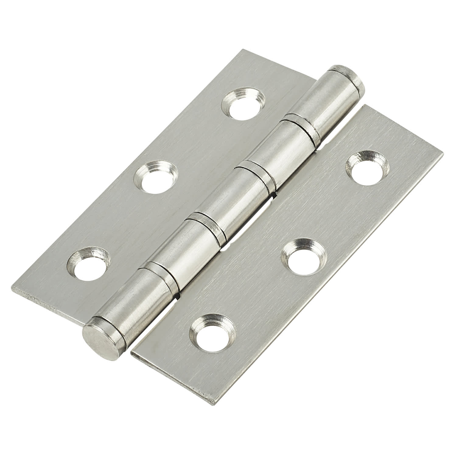 Washered Stainless Steel Butt Door Hinge - 76 x 51 x 2mm - Satin Stainless - Pair - view 2