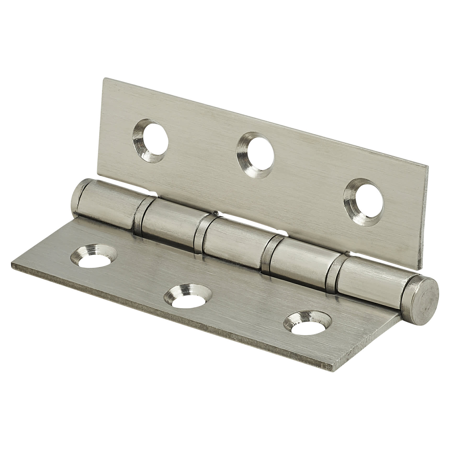 Washered Stainless Steel Butt Door Hinge - 76 x 51 x 2mm - Satin Stainless - Pair - view 3