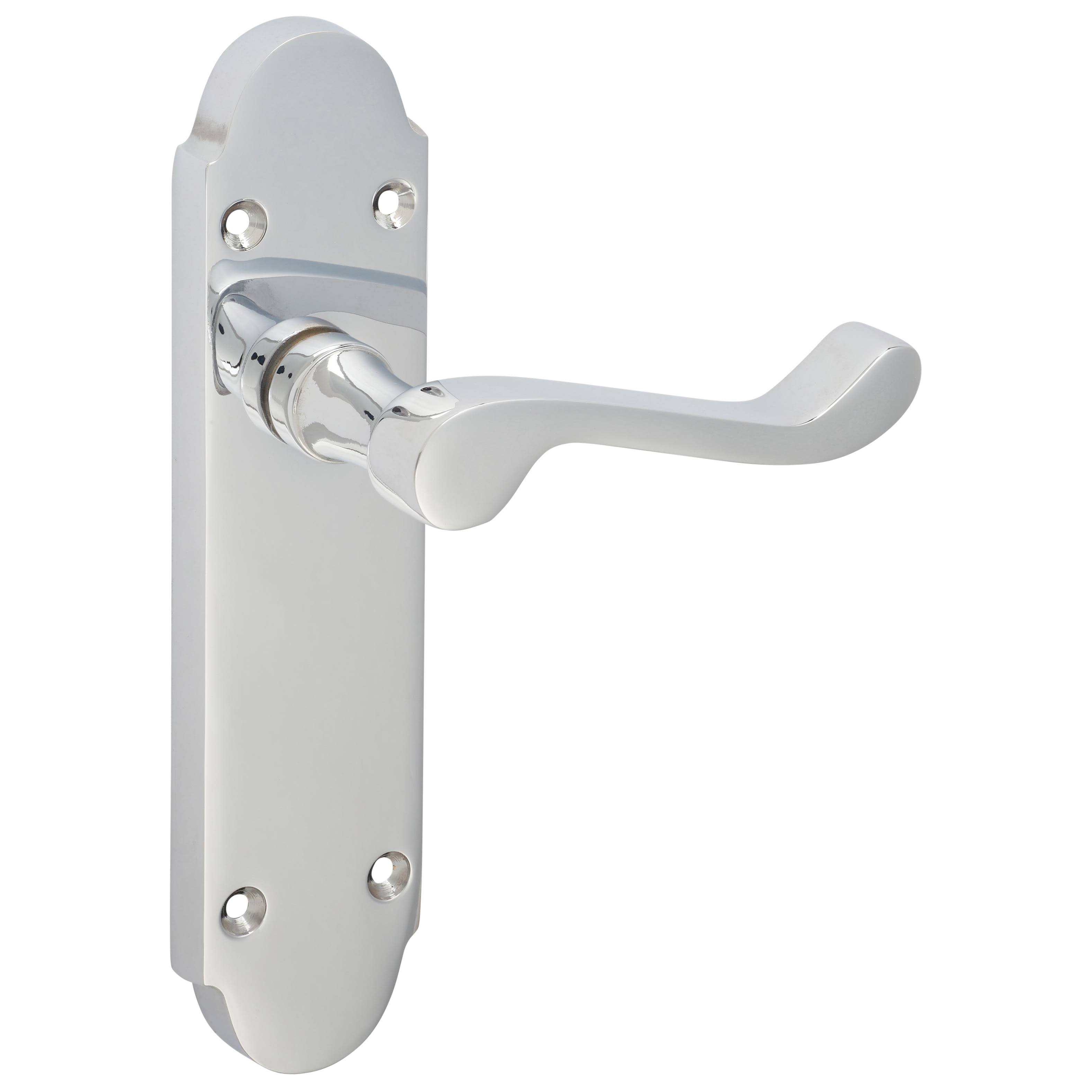 Polished Chrome Victorian Summer Scroll Latch Door Handles Pack - view 3