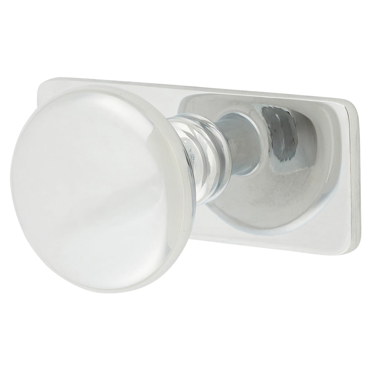 Crofts & Assinder Banbury Round Cabinet Knob pn Rectangle Backplate - 32mm Diameter - Polished Chrome - view 2