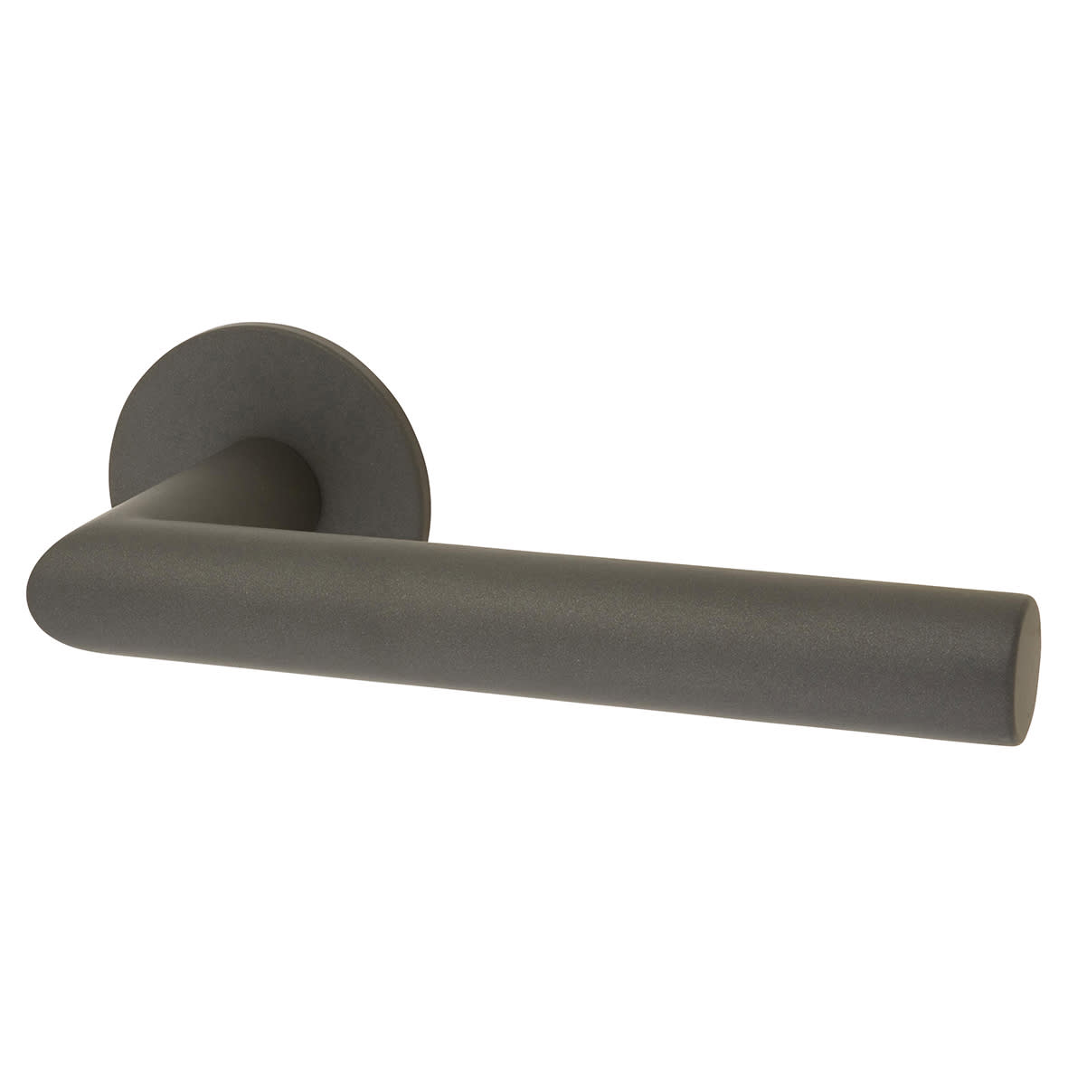 Graphite Grey Door Handles on Round Slim Rose - Schema Minim Range - view 2