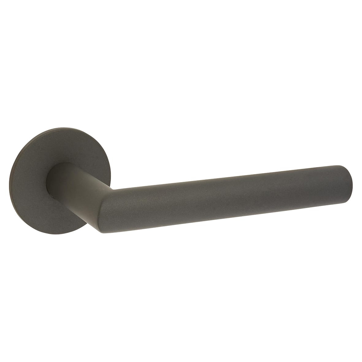 Graphite Grey Door Handles on Round Slim Rose - Schema Minim Range - view 3