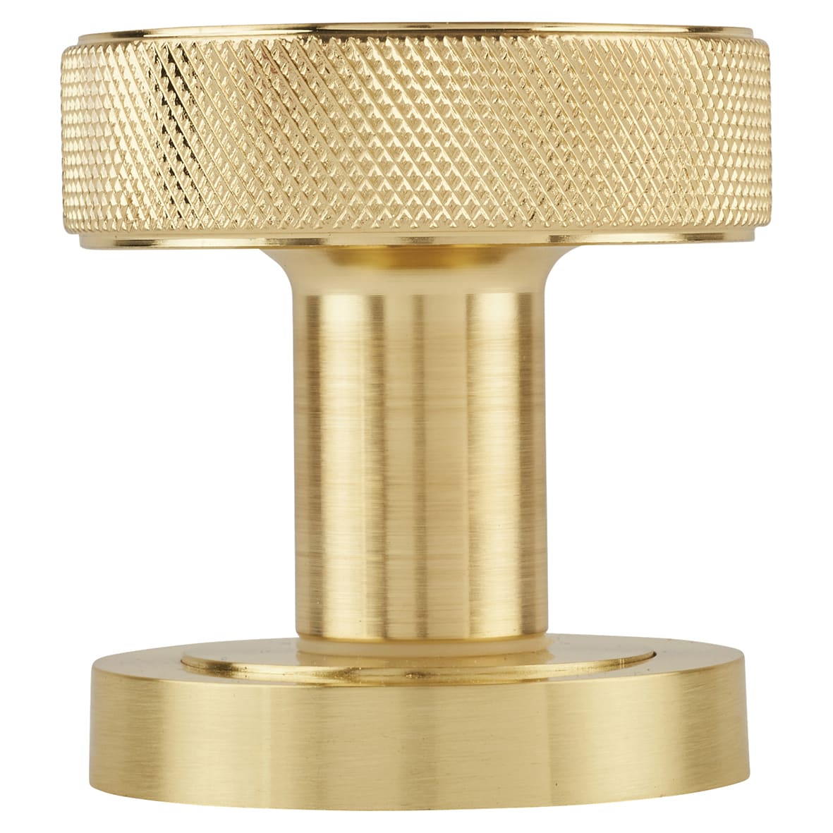 Satin Brass Knurled Mortice Door Knob - 52mm Rose Diameter - Satin Brass - Riley Range - view 3