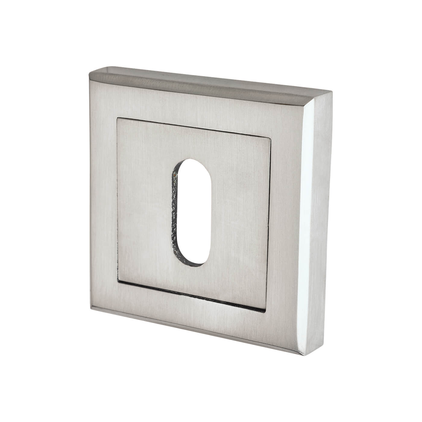 Square Escutcheon - 52 x 52mm - Keyhole - Satin Chrome - view 2