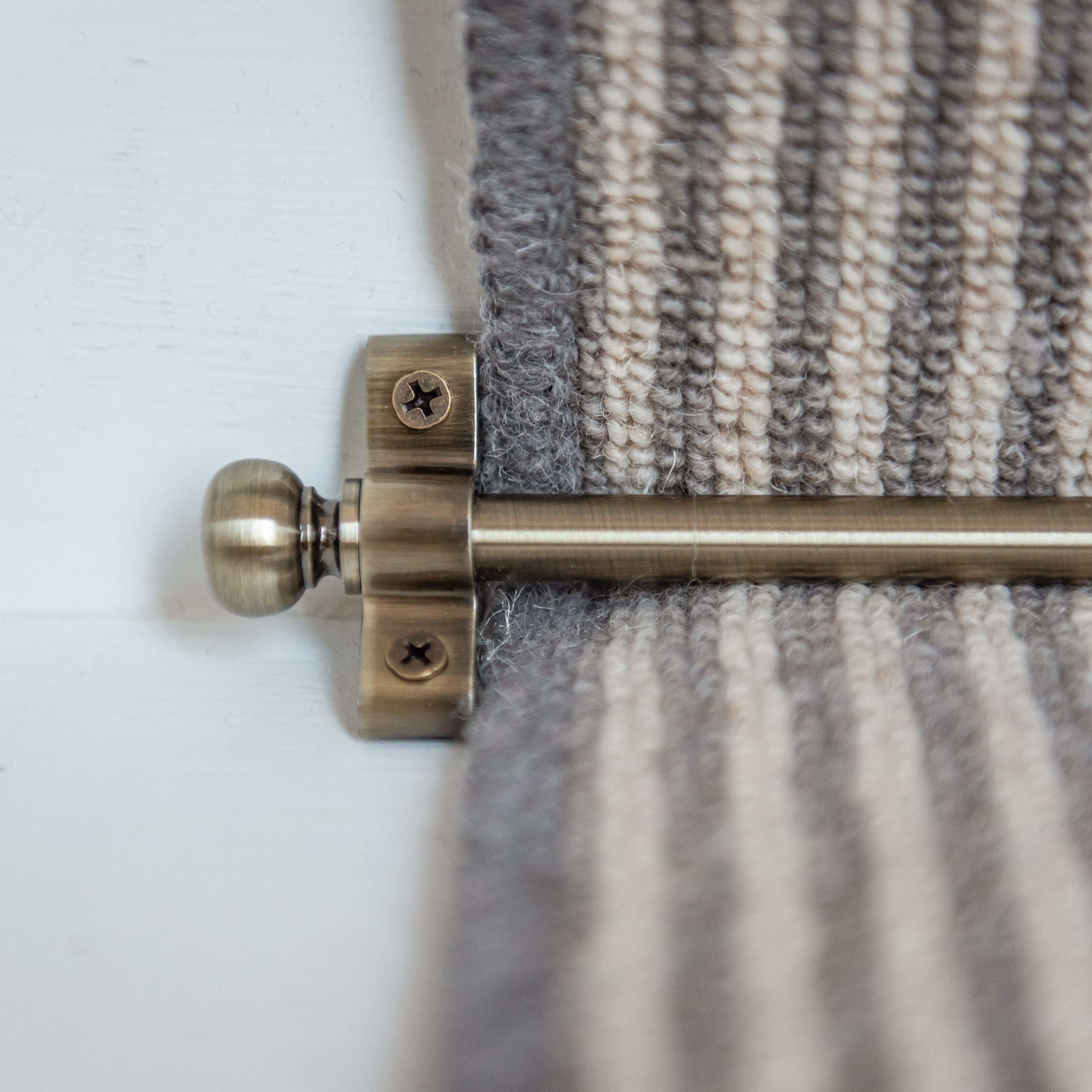 Stair Rod with Round Bulb Finials - 900mm Length - Antique Brass - view 5