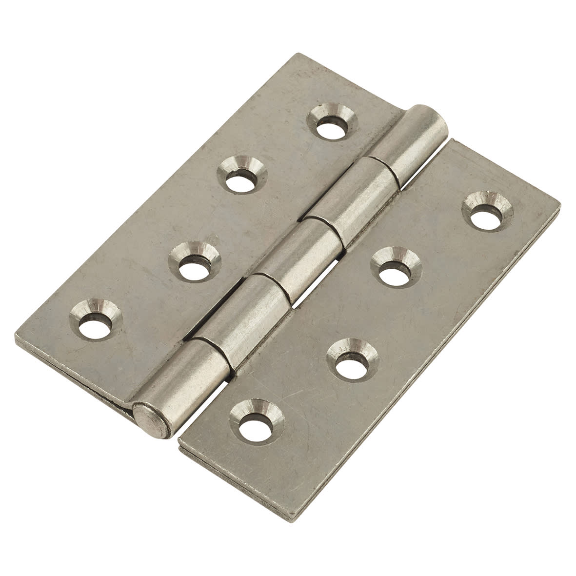 Double Pressed Steel Hinge - 102 x 73 x 4mm - Self Colour Steel - Pair - view 2
