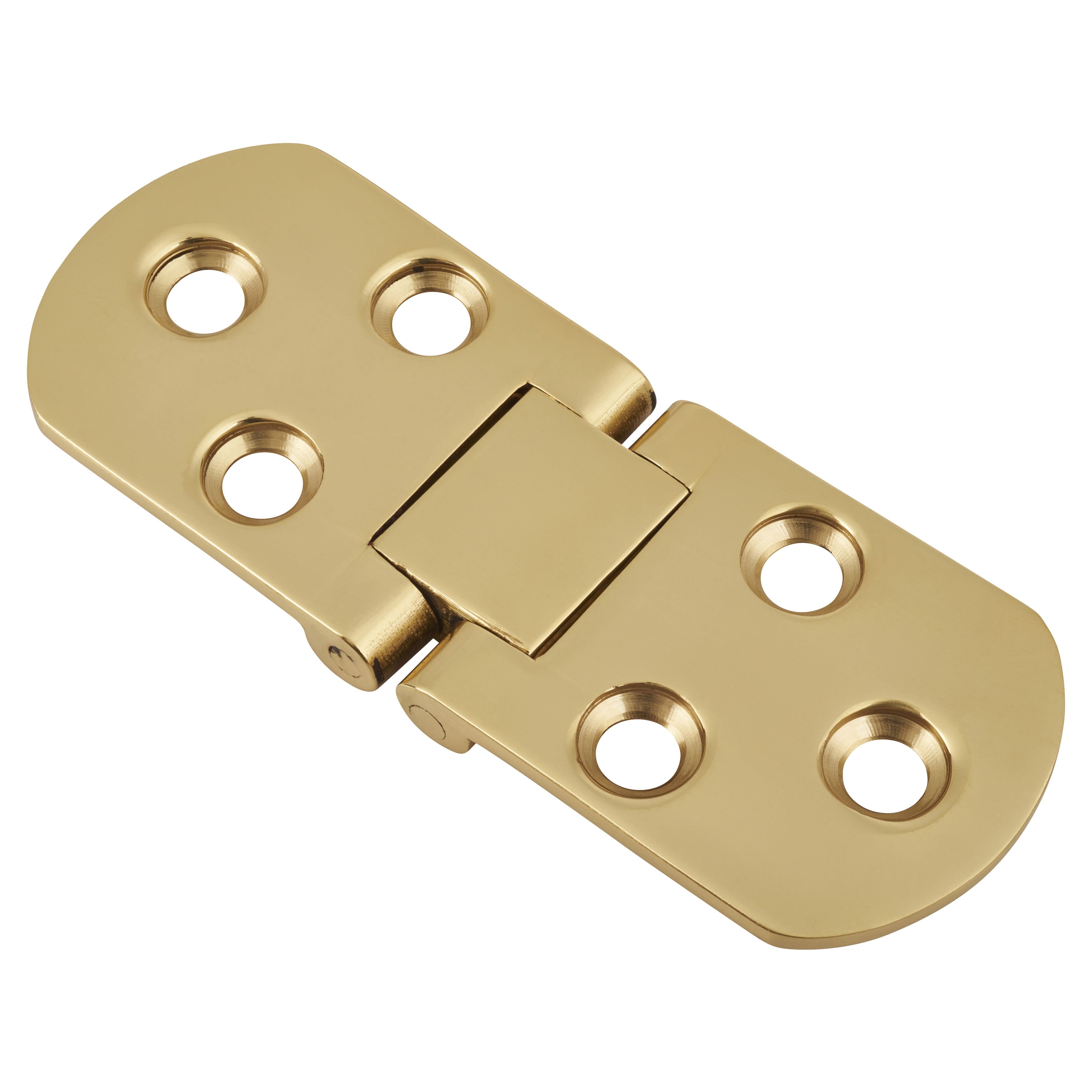 Counter Flap Cabinet Hinge - 80 x 30 x 2.5mm - Polished Brass - Pair - view 2