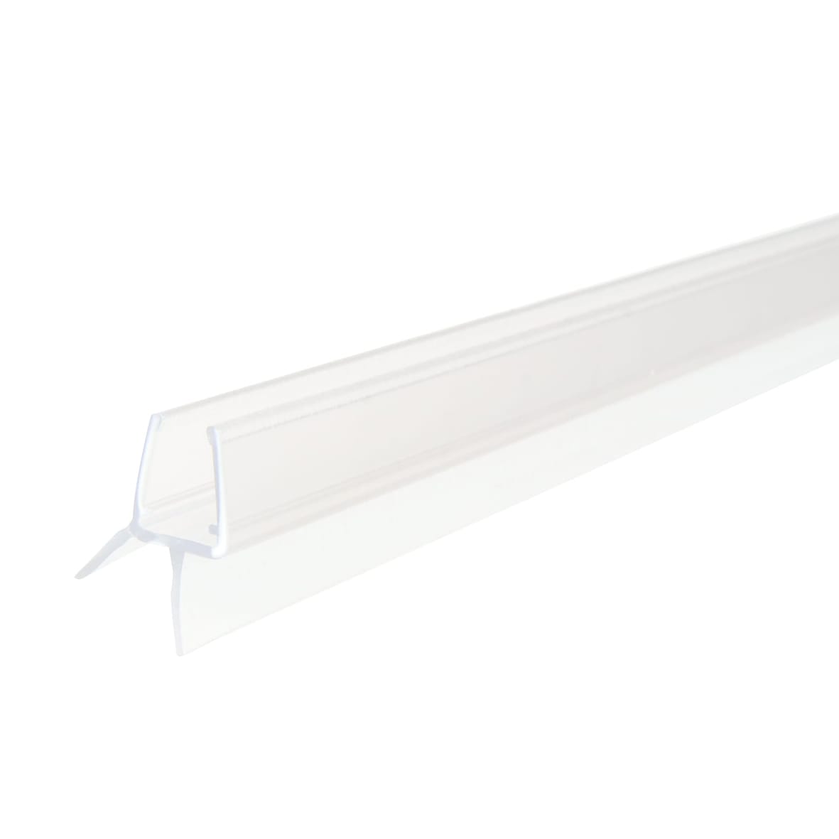Clear PVC Shower Seal - Bottom Wipe Seal with Deflector - Suits 6-8mm Glass - view 2