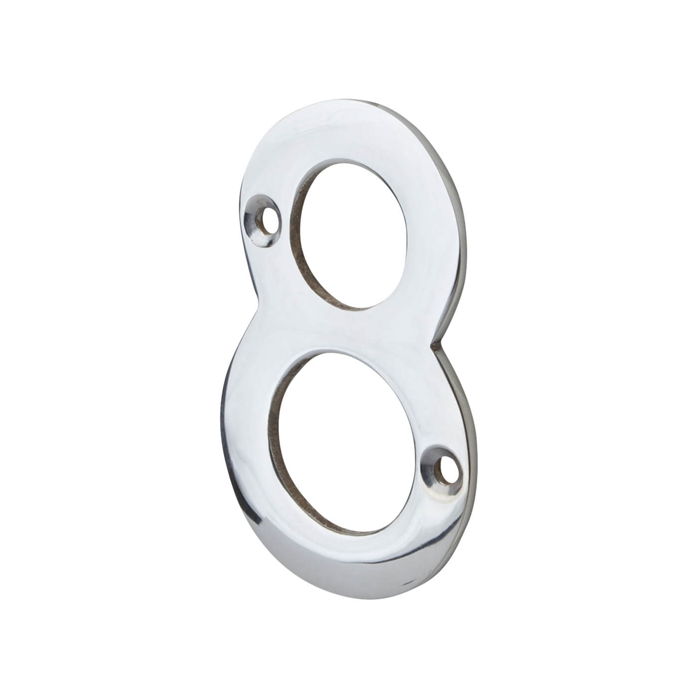 76mm Screw Fix Door Numeral - 8 - Polished Chrome - view 2