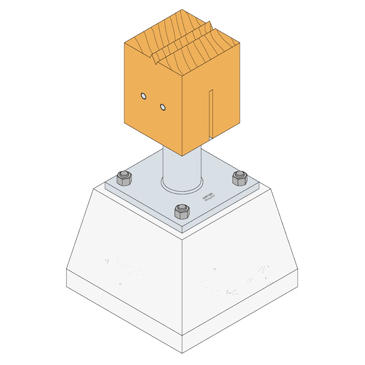 PISBMAXIG-B Heavy Duty Elevated Post Base for 120-200mm Posts - 148mm Height - view 3