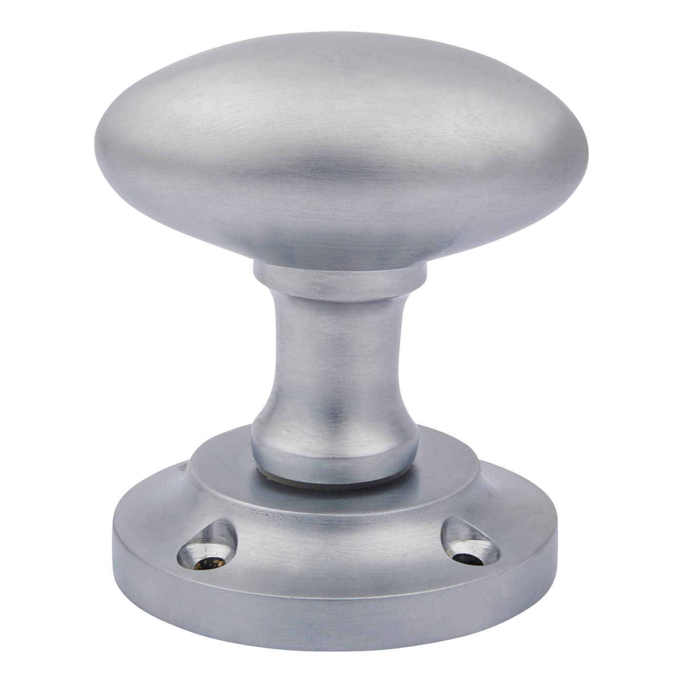 Satin Chrome Oval Mortice Door Knob - 57mm Rose Diameter - view 3
