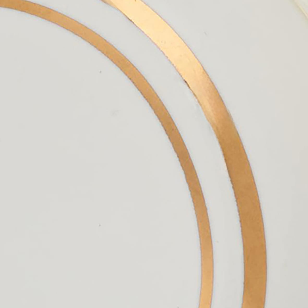 White and Gold Designer Porcelain Mortice/Rim Door Knob - 60mm Rose Diameter - view 6