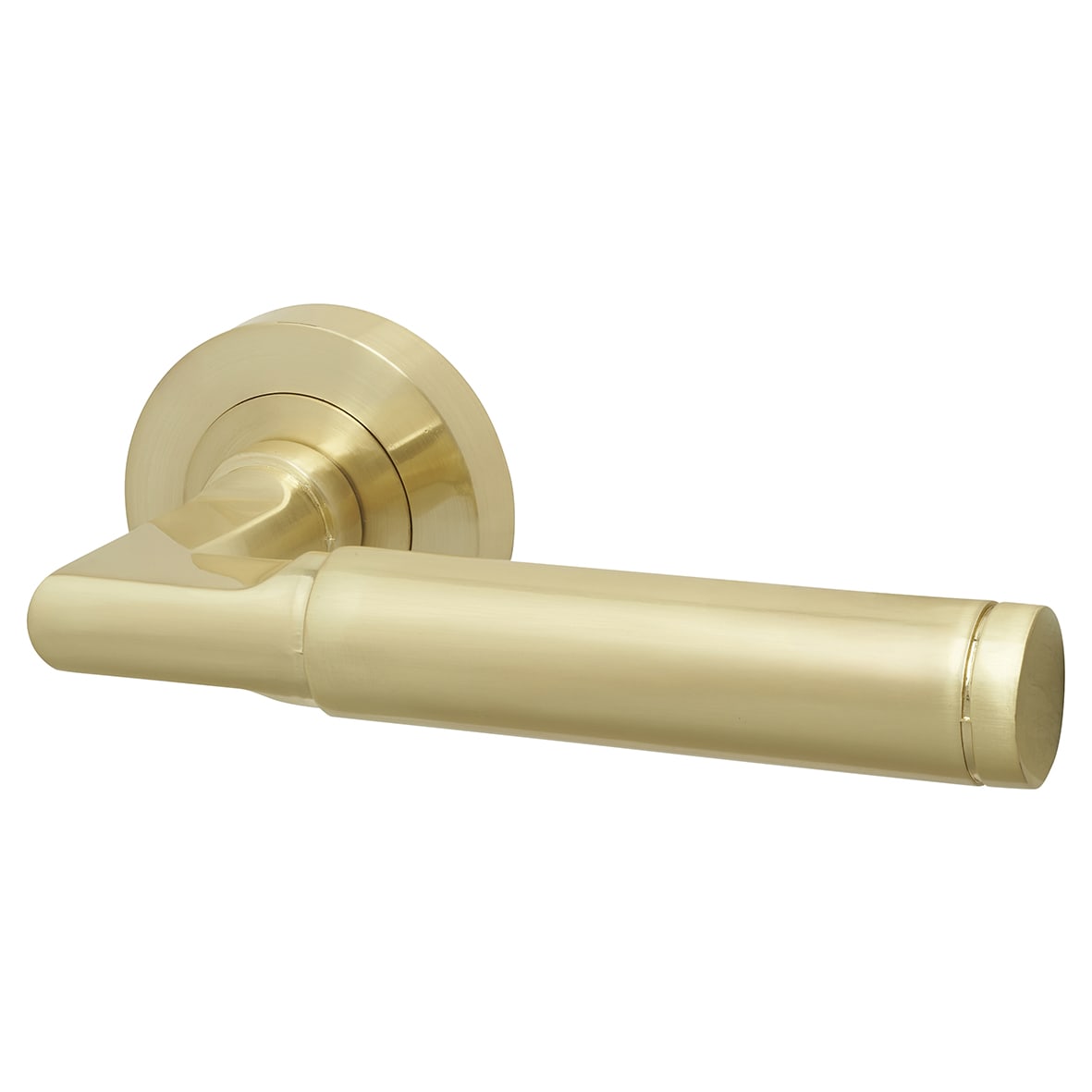 Brass Satin Brass Latch Door Handles on Rose Ultimate Door Pack - Belas Range - view 2