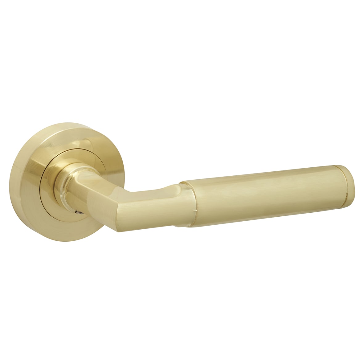 Brass Satin Brass Latch Door Handles on Rose Ultimate Door Pack - Belas Range - view 3