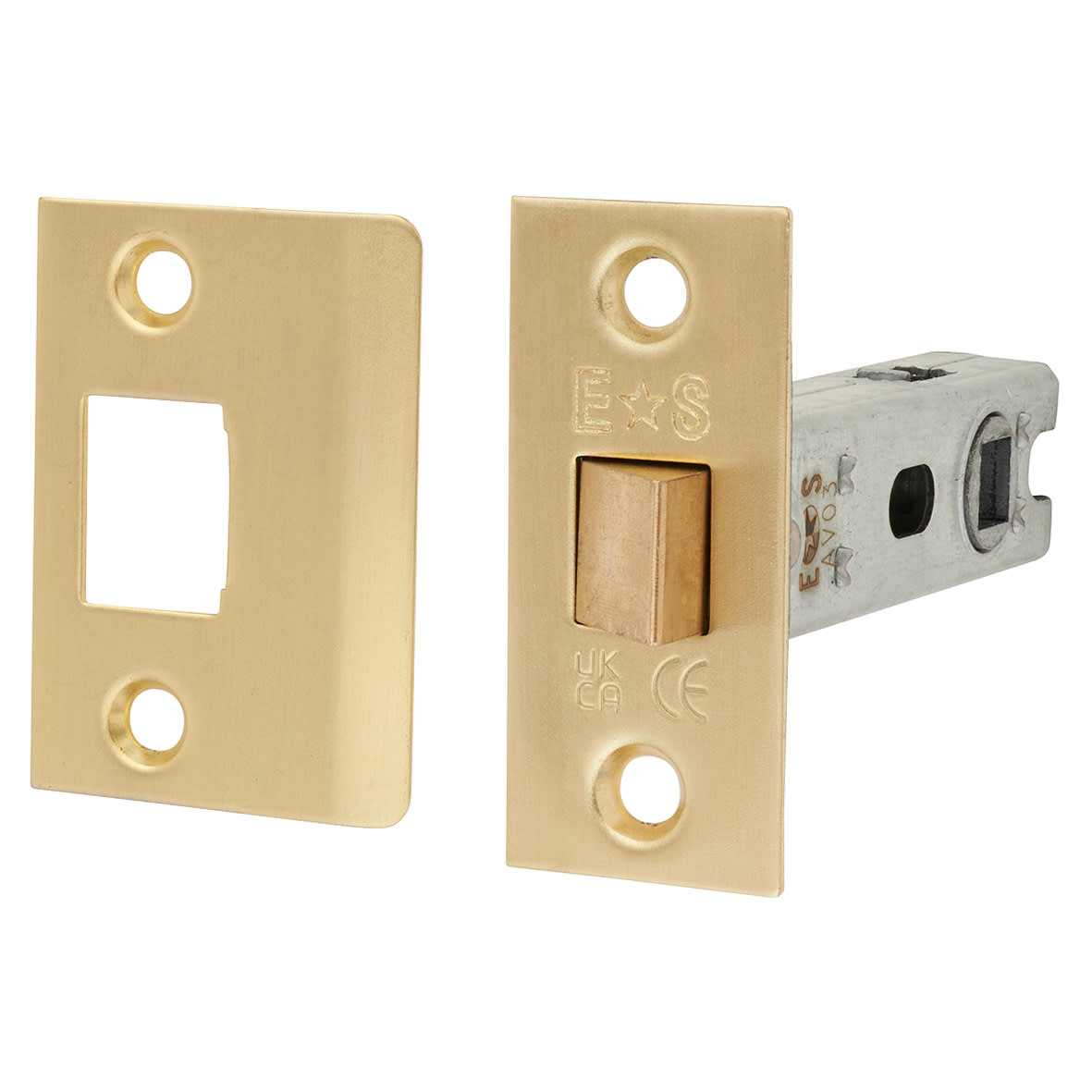Brass Satin Brass Latch Door Handles on Rose Ultimate Door Pack - Belas Range - view 4