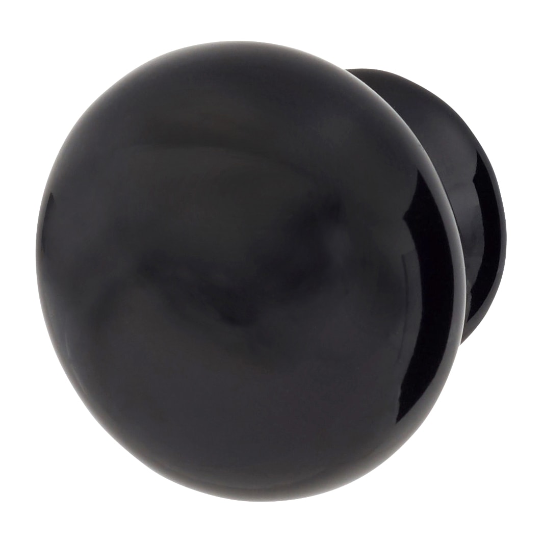 Ceramic/Porcelain Round Cabinet Knob - 30mm Diameter - Black - view 2