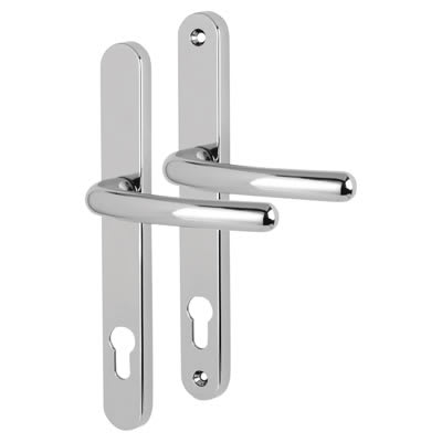 Bright Chrome uPVC Multipoint Door Handles - 92mm c/c - Balmoral Range - view 2